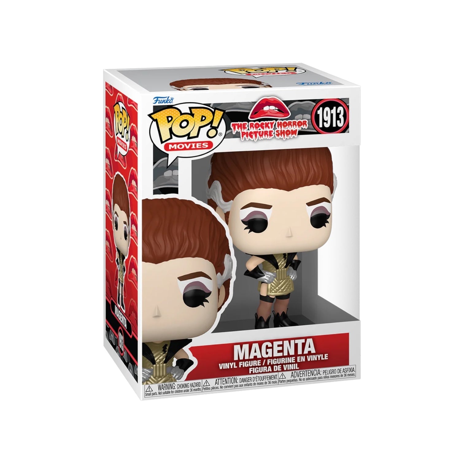 Magenta 1913 Funko Pop from the rocky pictre show in a gold dress