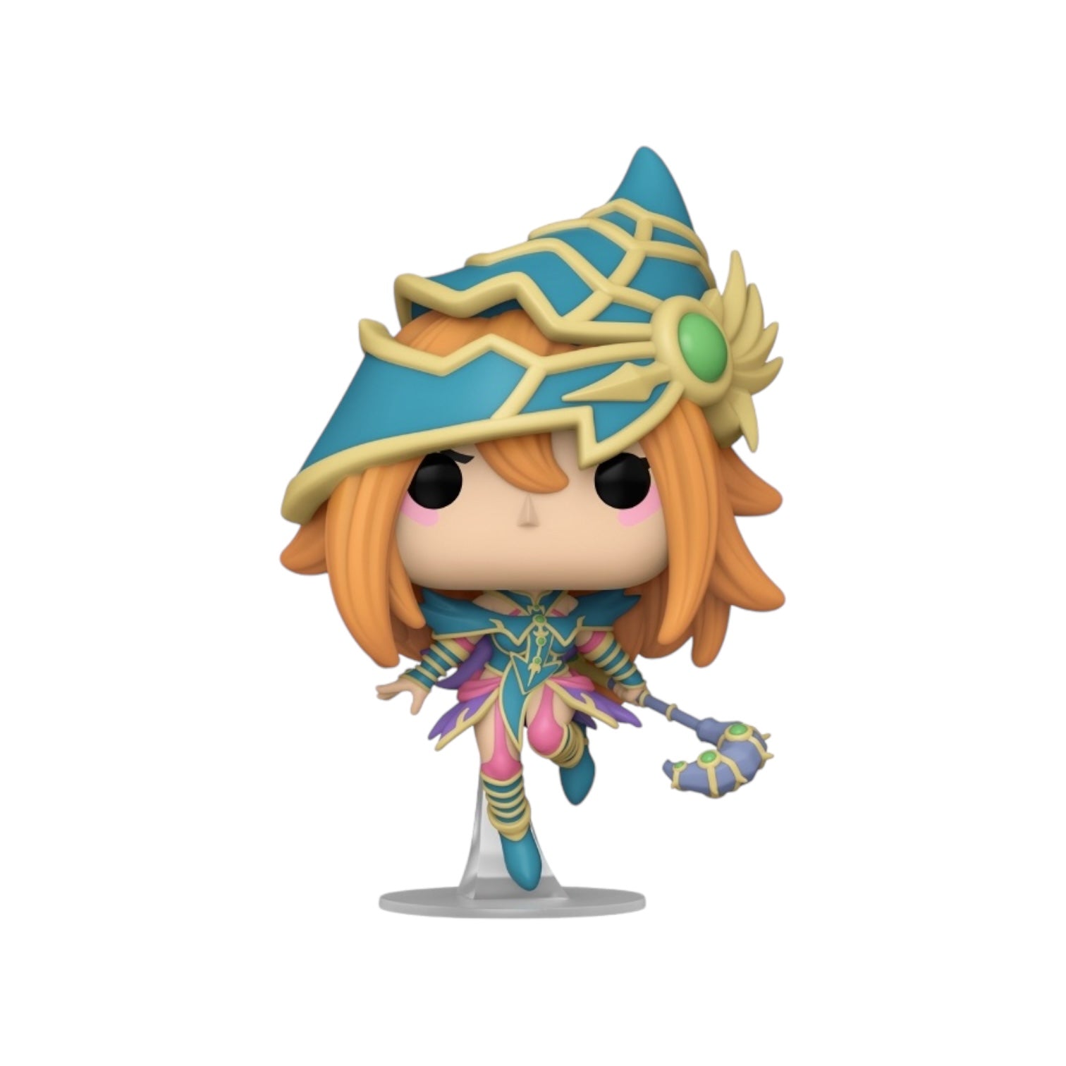 A pop vinyl figure of a girl wearing a blue dress and hat, showcasing a charming and playful design.