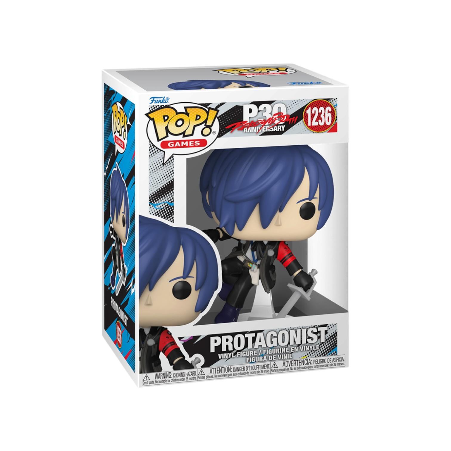Funko Pop! vinyl figure packaging with blue hair character on a white background