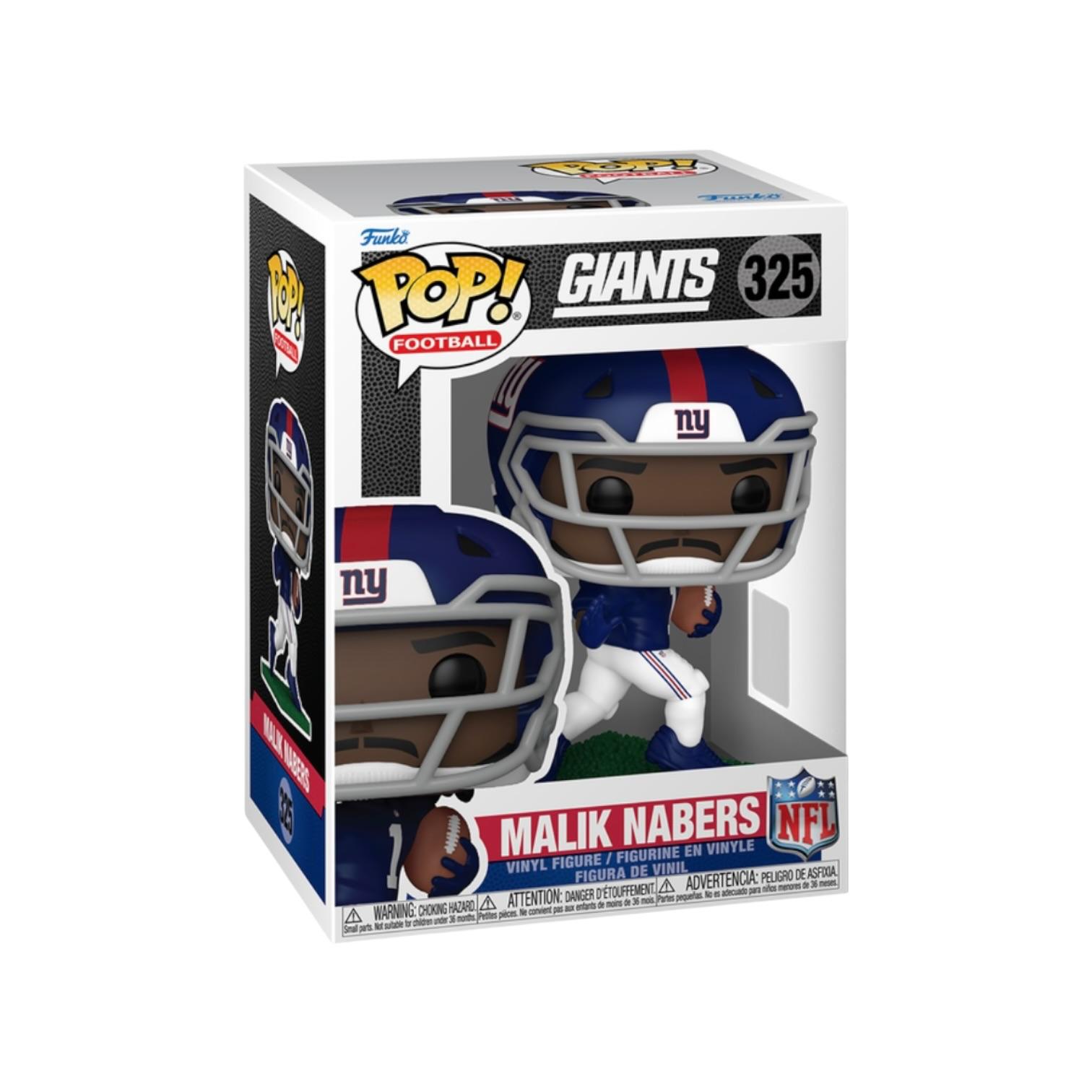 Funko Pop! vinyl figure packaging for Malik Nabers of the New York Giants