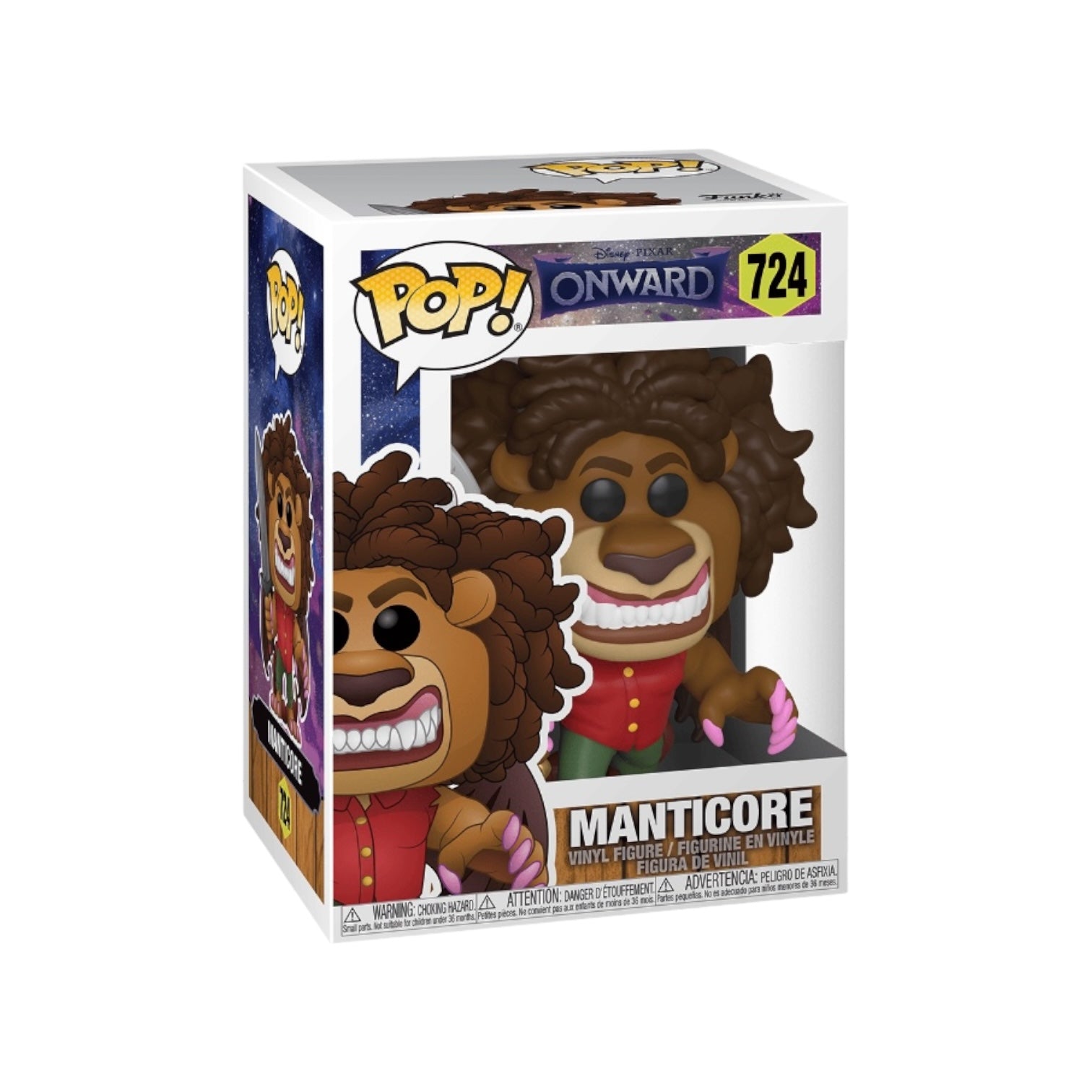 Manticore #724 Funko Pop! from Disney's Onward, featuring the character in vibrant colors and a playful pose.