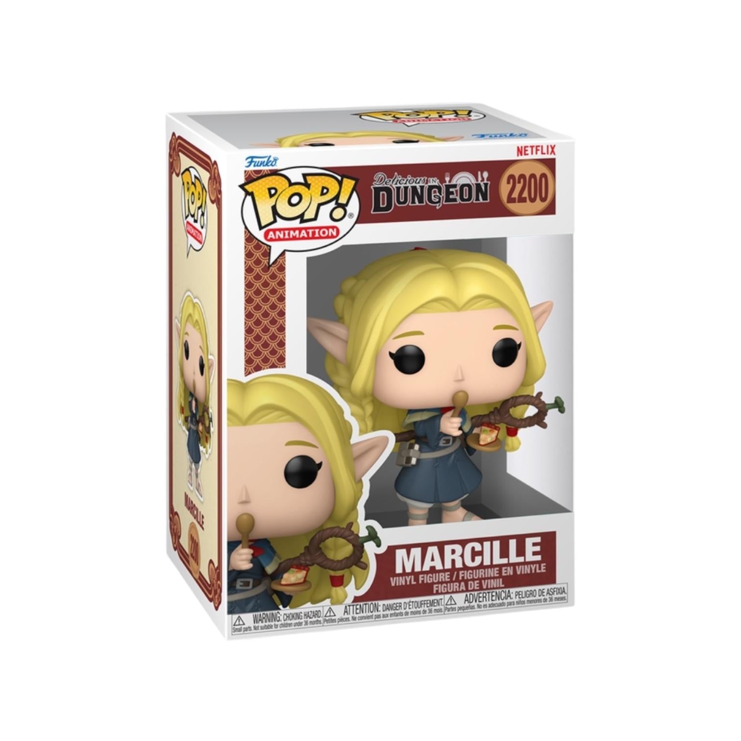 Funko Pop! figurine packaging featuring a character named Marcelle from Netflix's 'Dark Forces in Dungeon'.