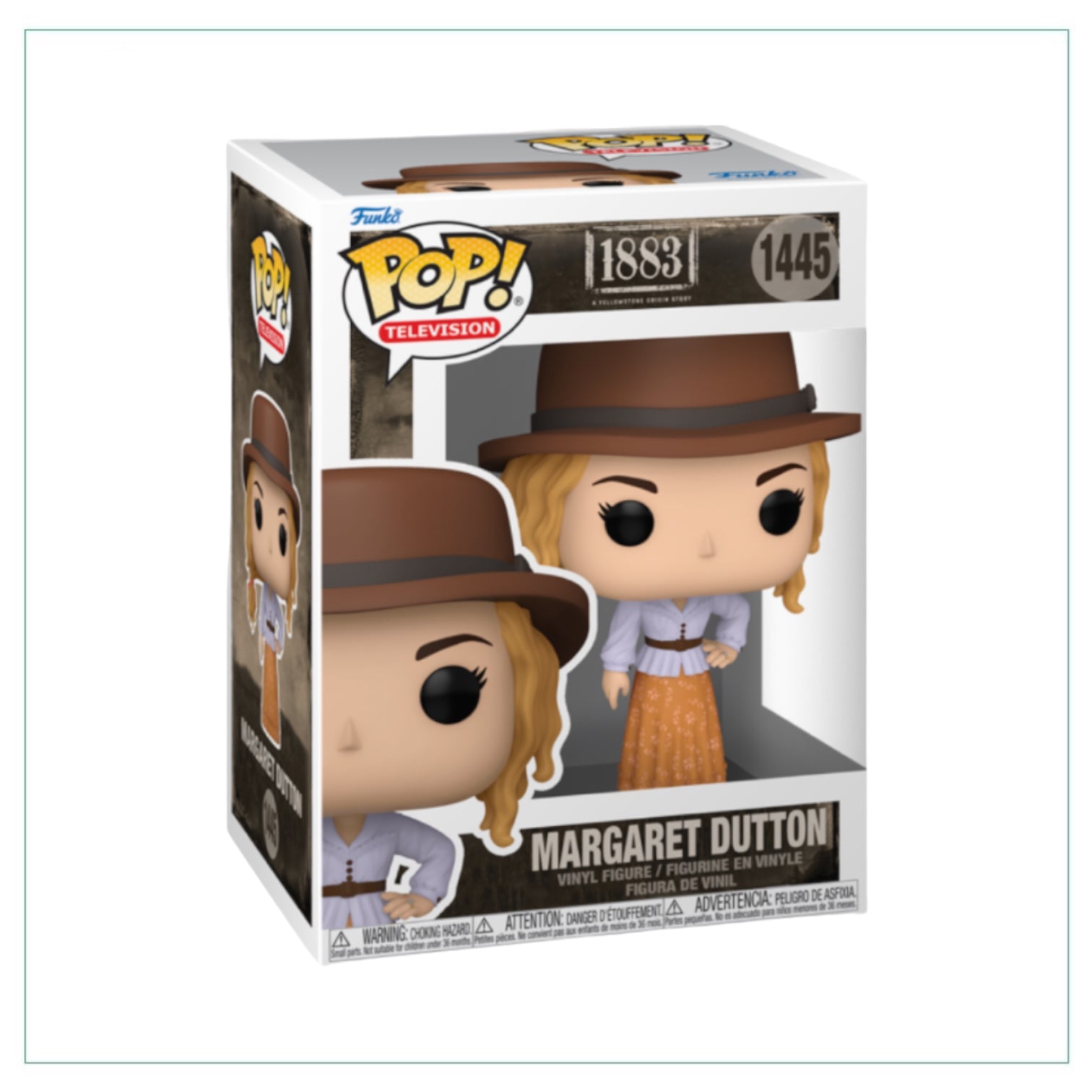 Funko Pop! figure of Margaret Dutton from Yellowstone 1883, showcasing her iconic look in a collectible design.