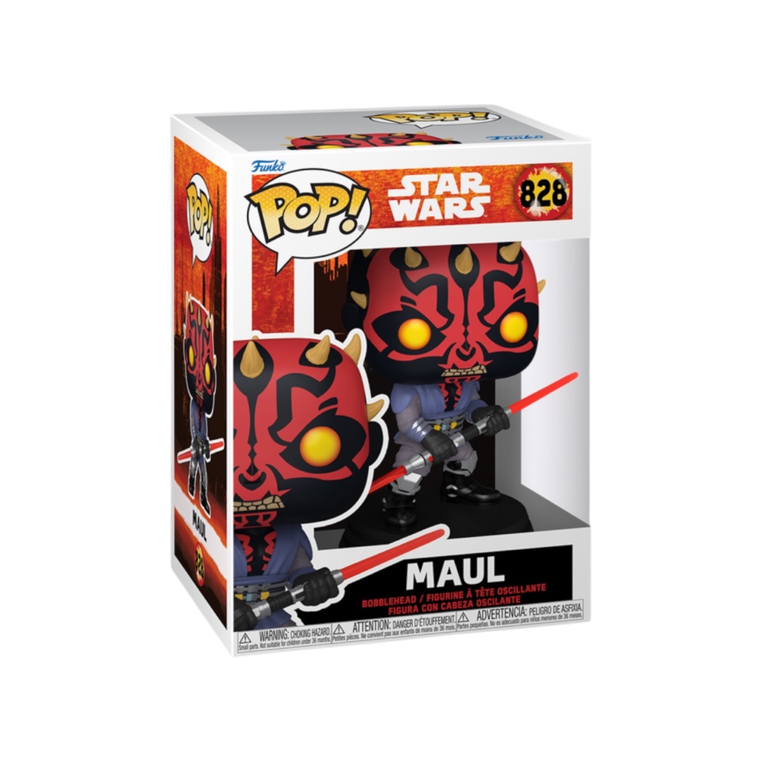 Maul 828 Funko pop detailed figure in packaging on a white background