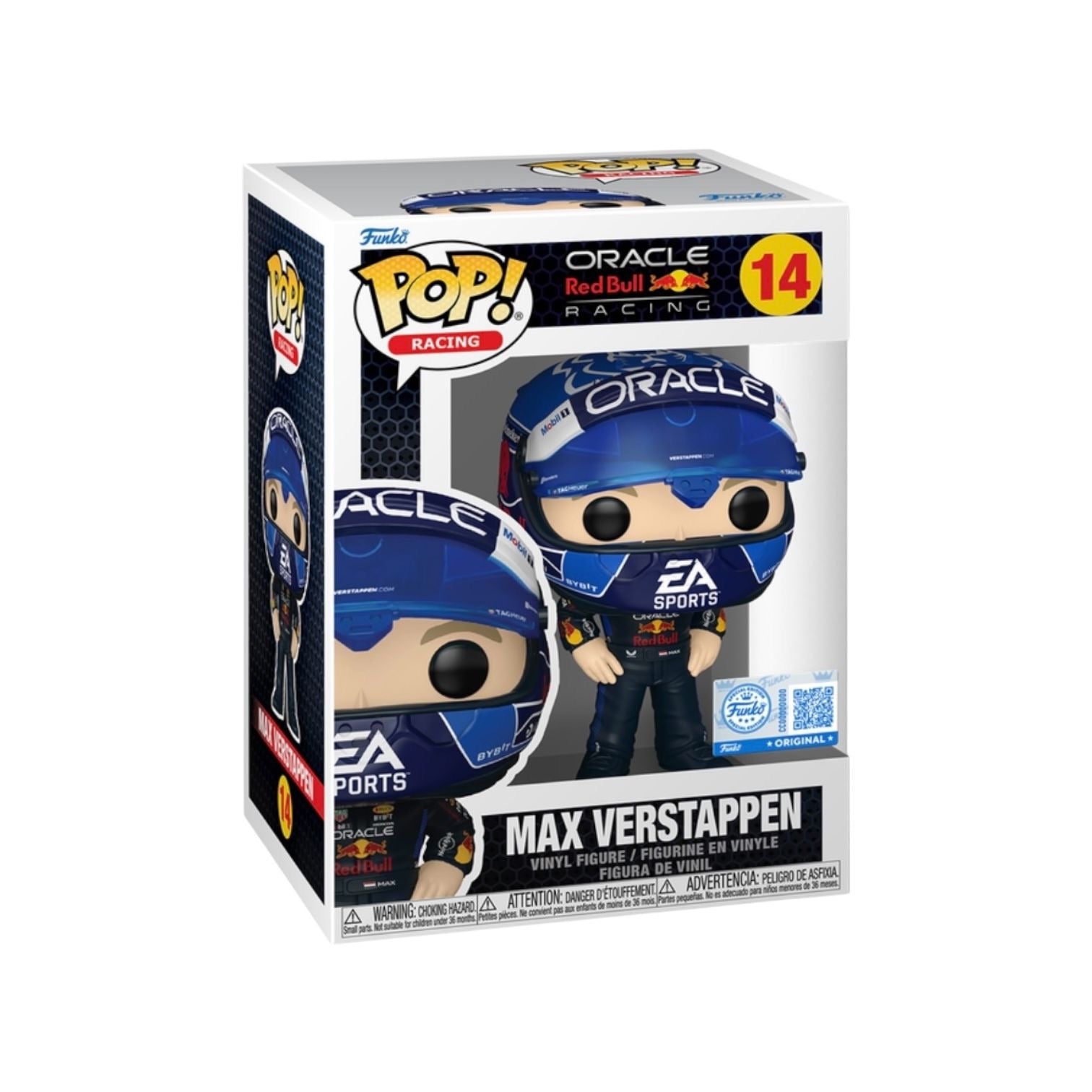 Max Verstappen #14 (USA Helmet) Funko Pop! - Oracle Red Bull Racing - Funko Exclusive box