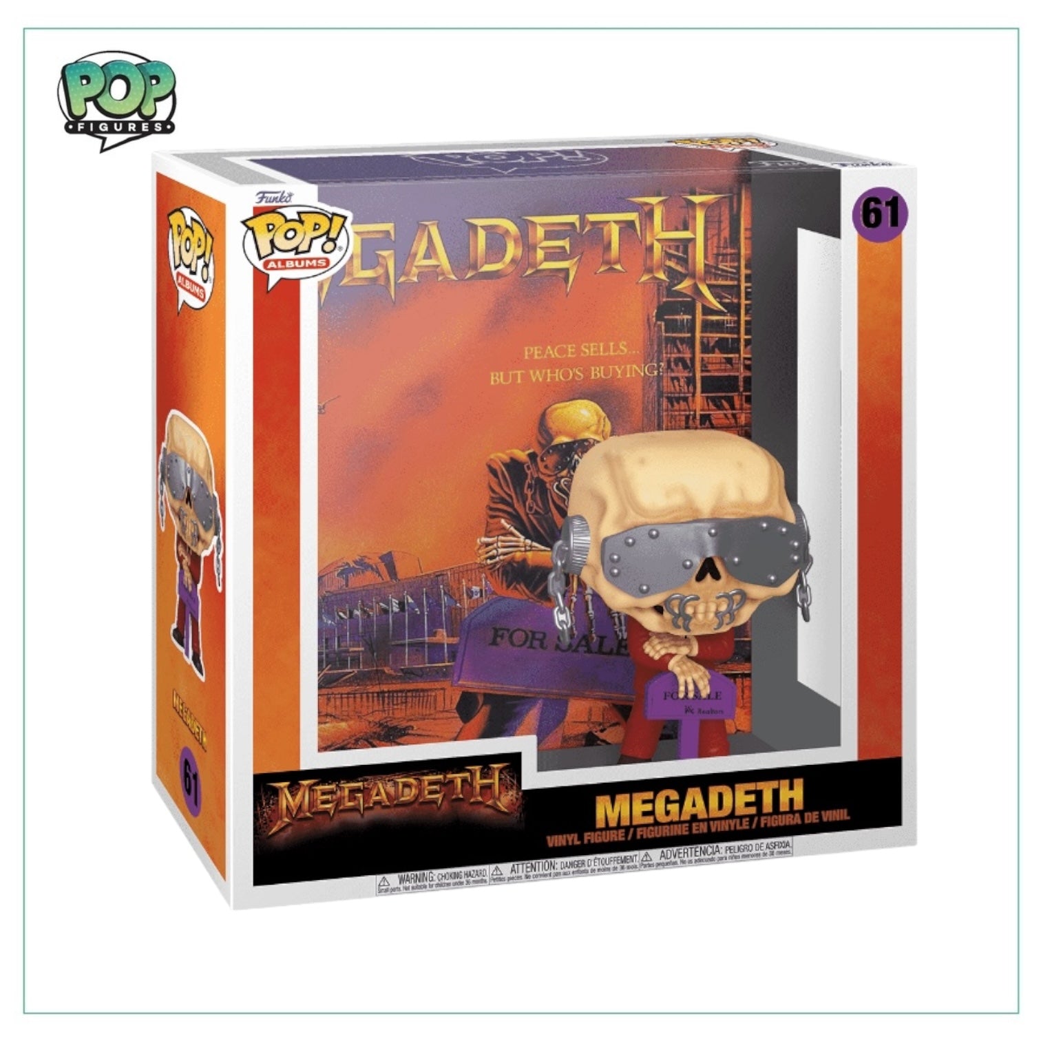 Funko Pop! of Megadeth #61 from "Peace Sells... But Who's Buying?" featuring the iconic band member in vibrant detail.
