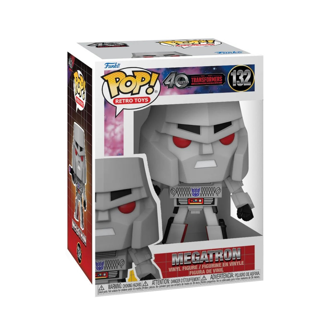 Funko Pop! of Megatron #132 from Transformers, showcasing the iconic villain in a collectible figure form.