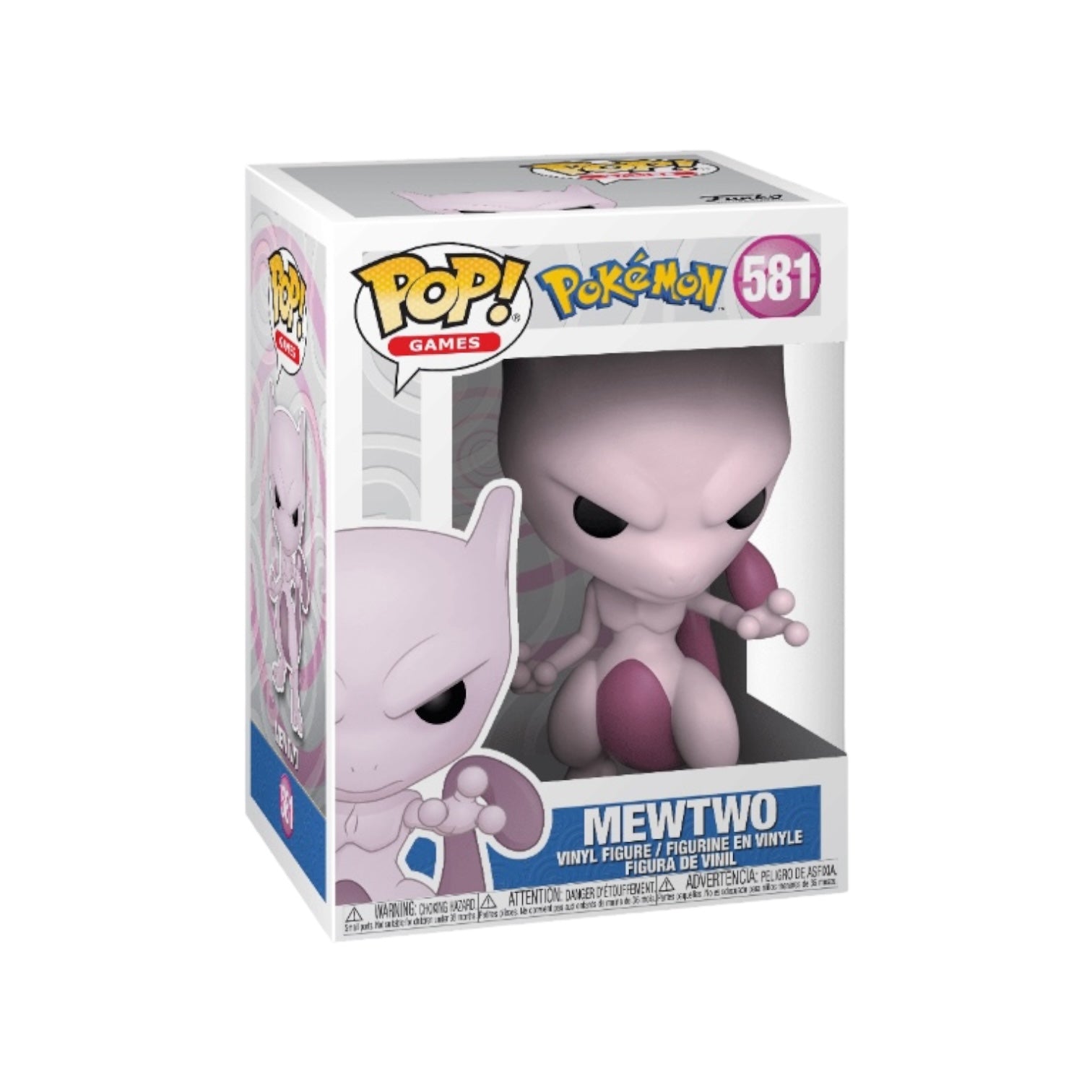 Mewtwo #581 Funko Pop! figure, featuring the iconic Pokémon in a stylized vinyl design with vibrant colors.