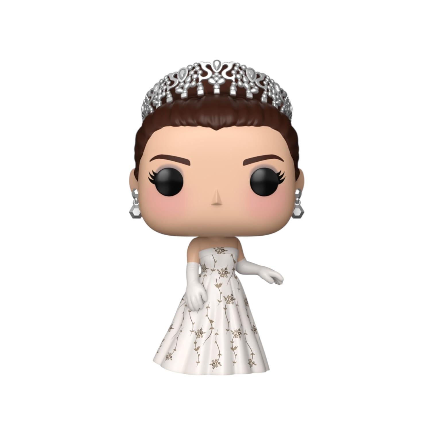Funko Pop! vinyl figure of a woman in a white dress with a tiara on a white background