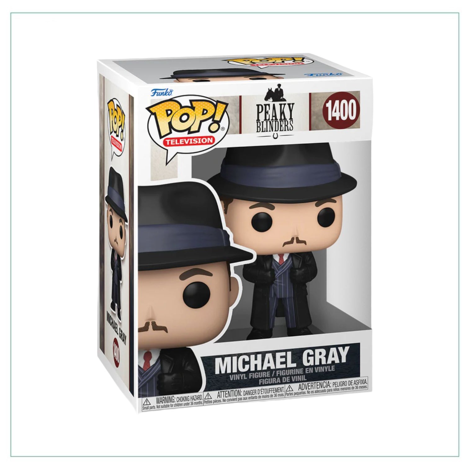 Funko Pop! of Michael Gray #1400 from Peaky Blinders, showcasing his classic look and unique character details.