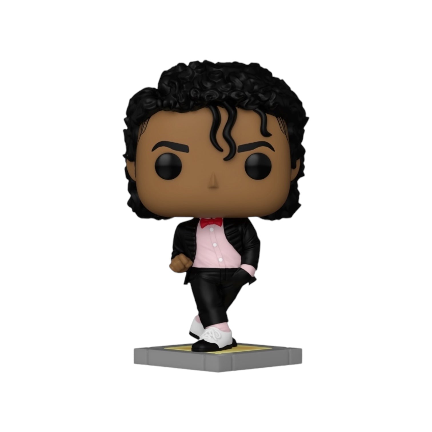Michael Jackson pop vinyl figure in Billie Jean outfit, striking a walking pose with iconic style and flair.