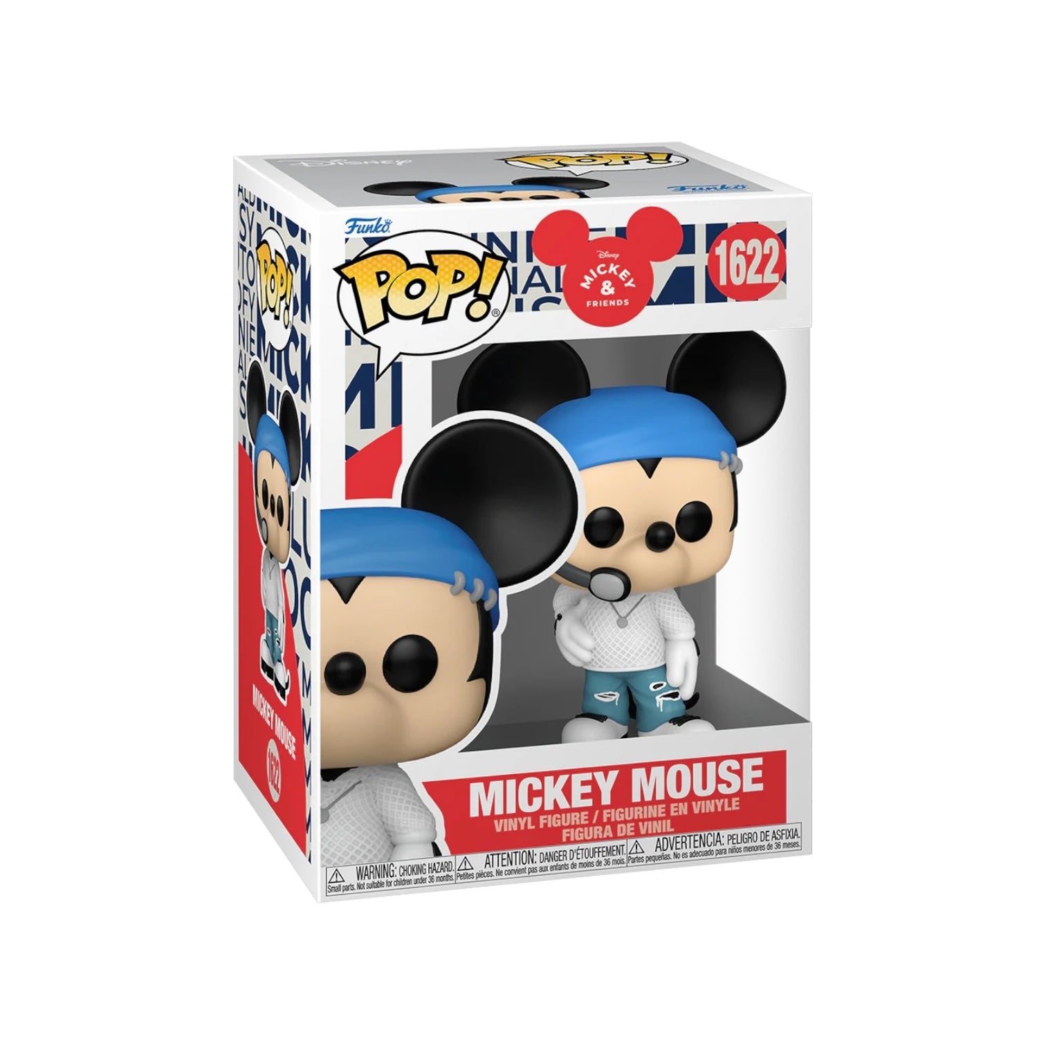 Funko Pop! vinyl figure packaging with Mickey Mouse character on a white background