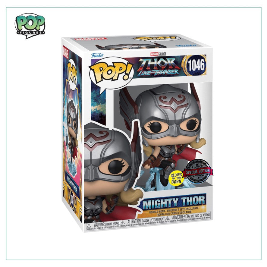 Funko Pop! Mighty Thor #1046 from Thor: Love and Thunder, special edition, glows in the dark.