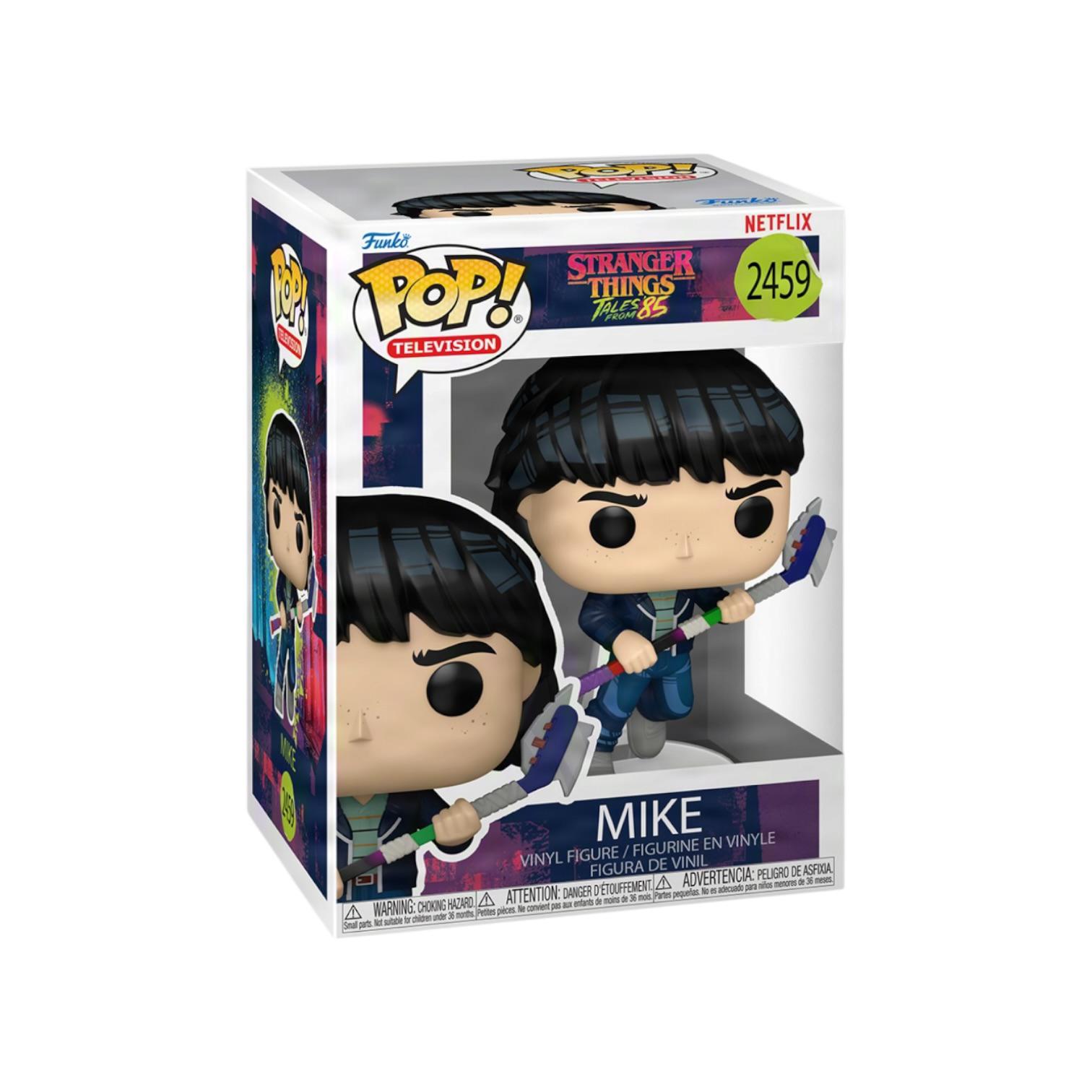 Funko Pop! vinyl figure packaging for Mike from Stranger Things with Netflix branding.