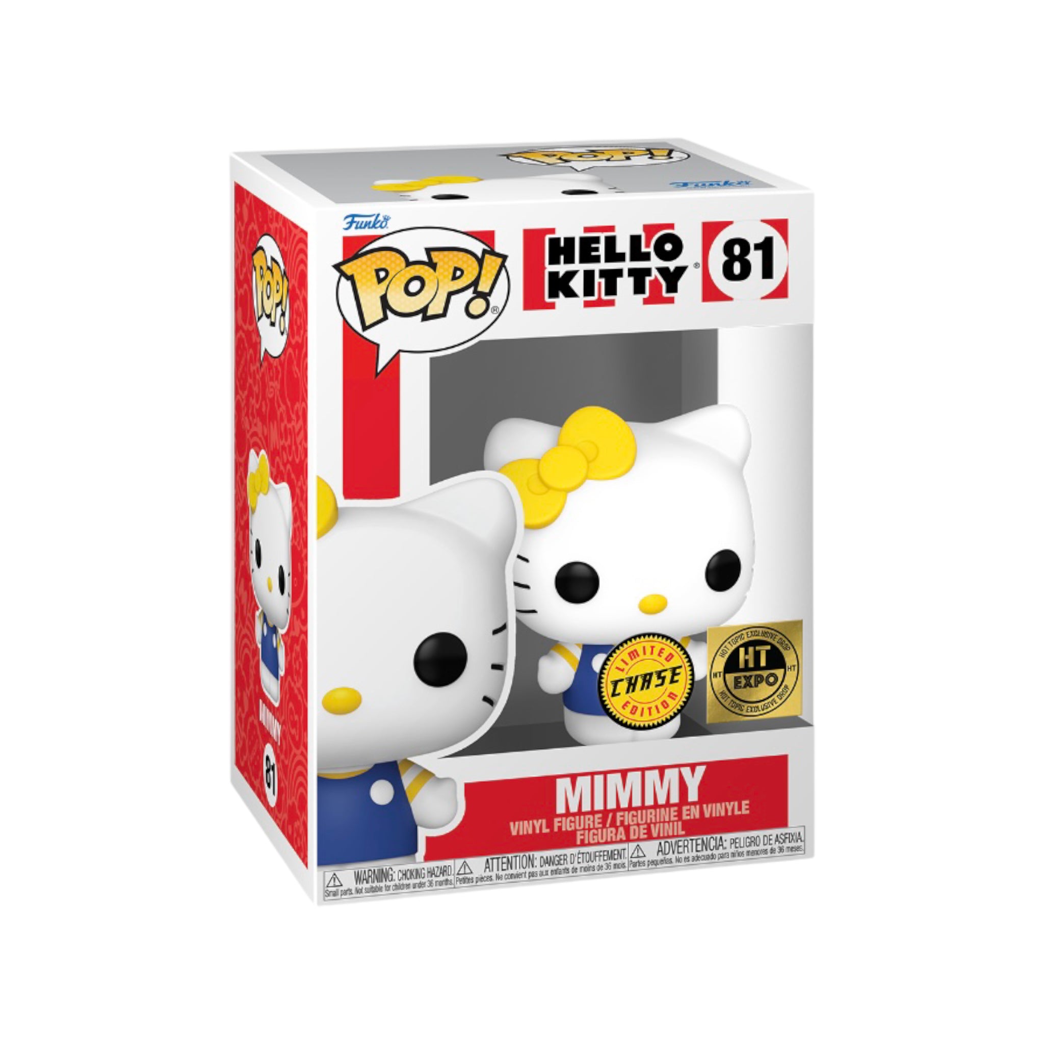 Funko Pop! of Mimmy #81 (Chase) from Hello Kitty, exclusive to Hot Topic Expo, featuring a cute design and vibrant colors.