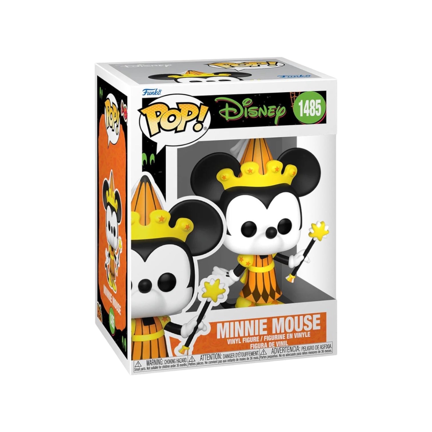 Funko Pop! figure of Minnie Mouse #1485, featuring her classic polka dot dress and bow, perfect for Disney collectors.