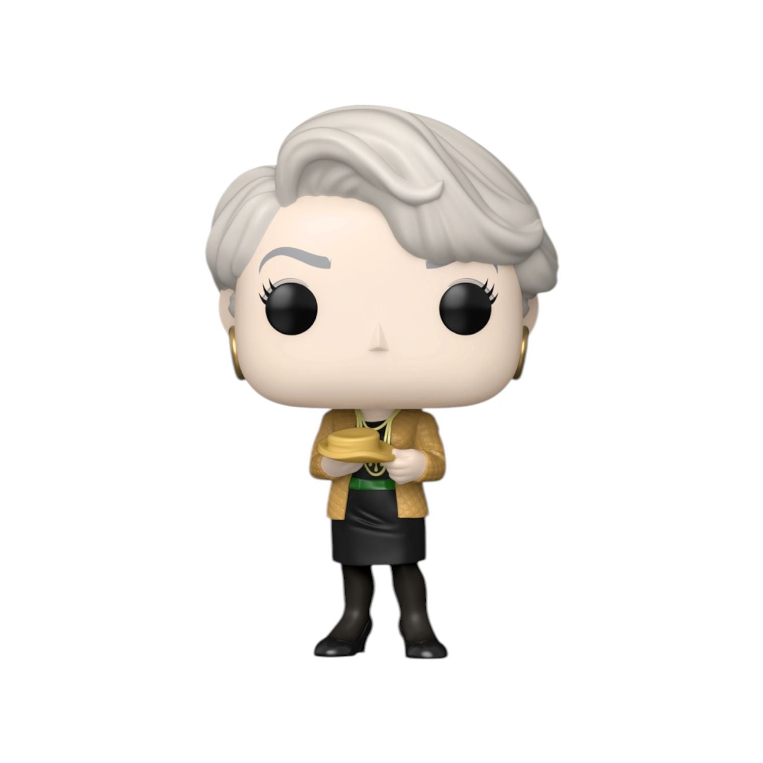 Funko Pop! vinyl figure of a character with gray hair and a yellow jacket on a white background