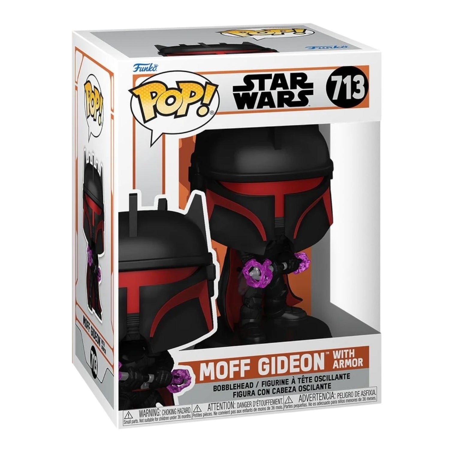 Moff Gideon in his armor as a Funko Pop figure, showcasing his iconic look from Star Wars, perfect for collectors.