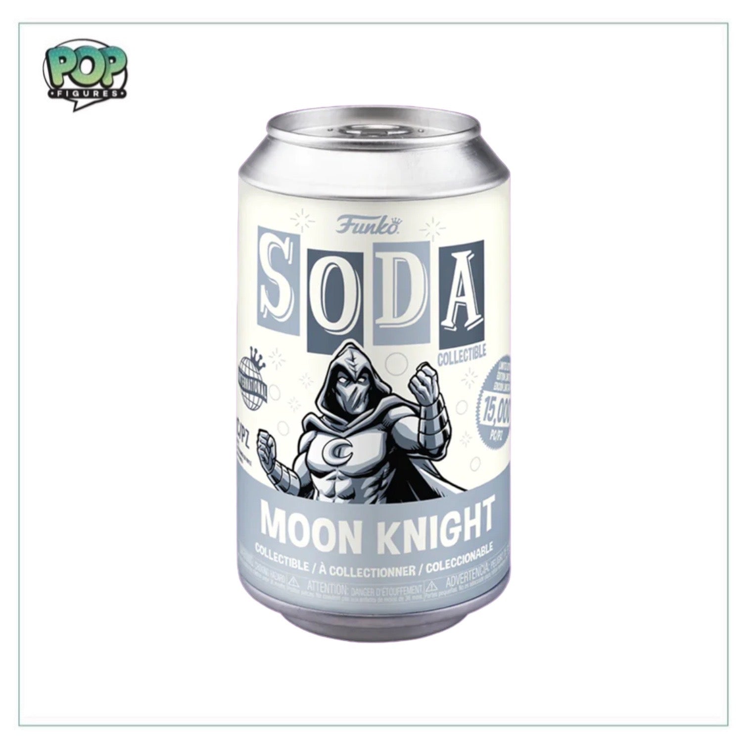 Marvel's Moon Knight Funko Soda Vinyl Figure, limited to 15,000 pieces, featuring a chance to find a special chase variant.
