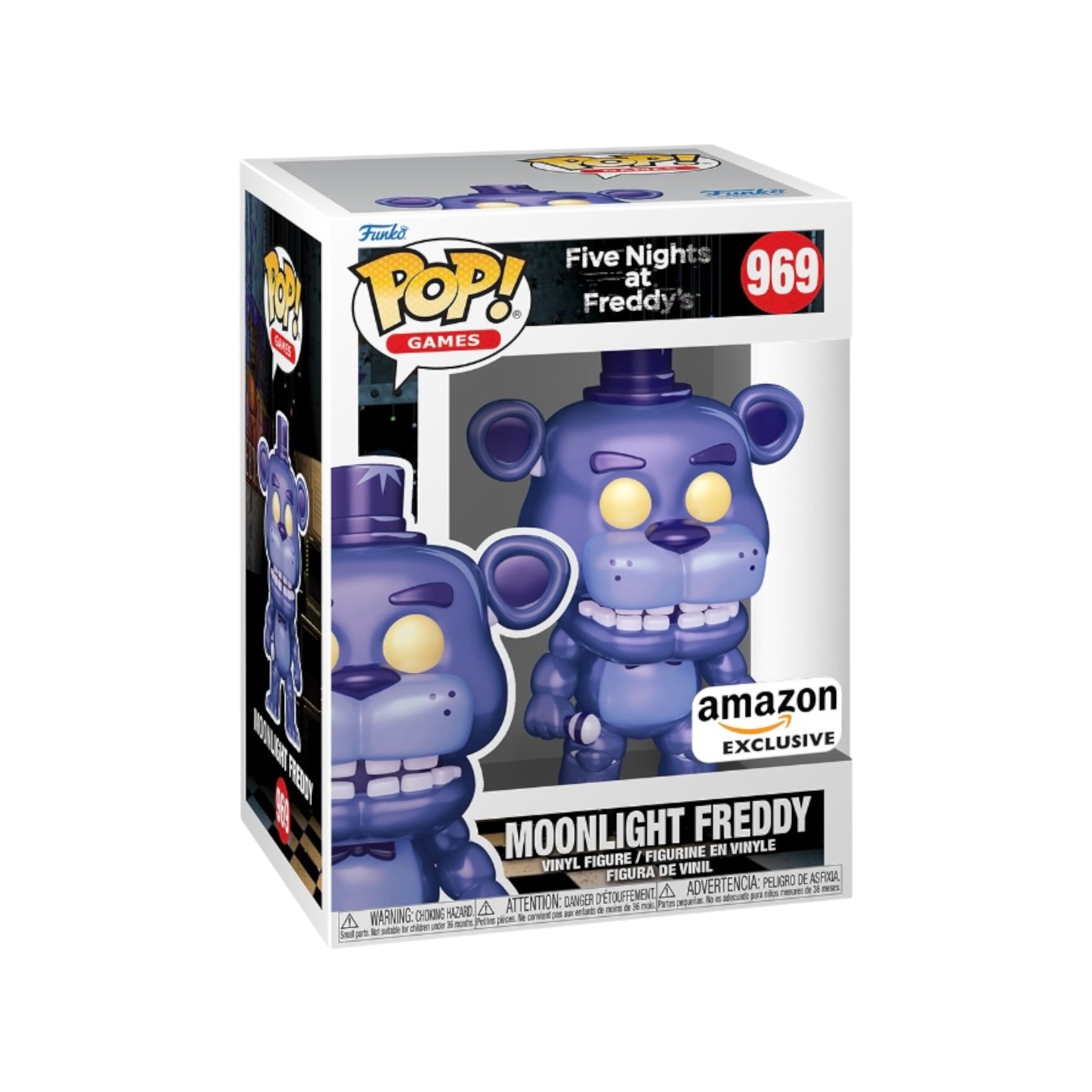 Metallic Moonlight Freddy #969 Funko Pop! figure from Five Nights at Freddy's, exclusive to Amazon.