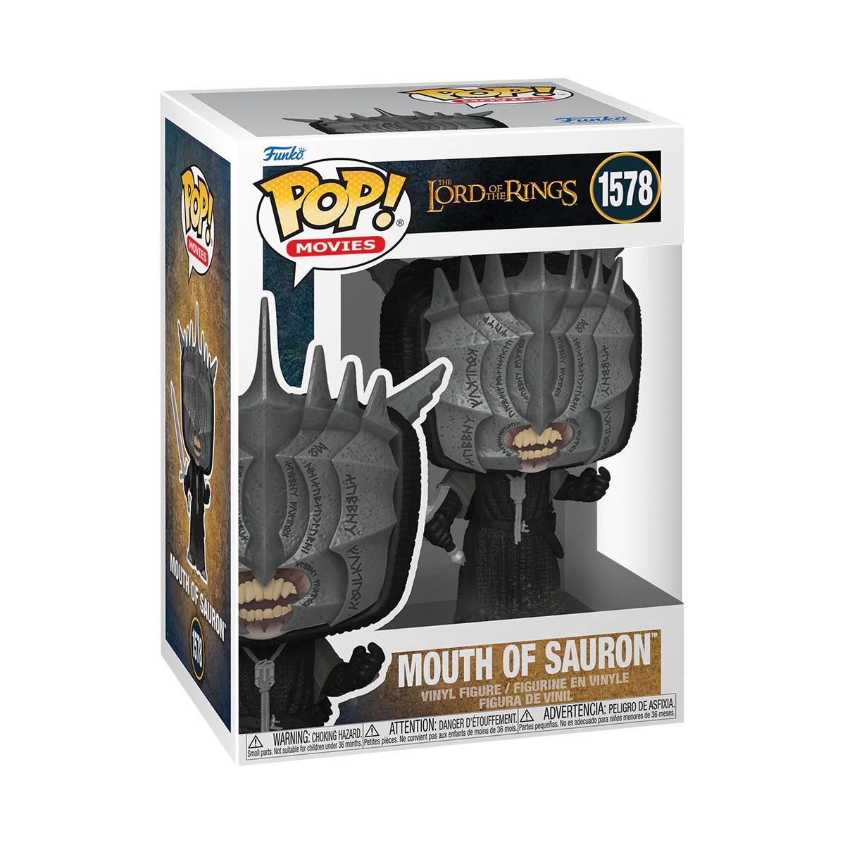 Funko Pop! of Mouth of Sauron, a character from Lord of the Rings, with intricate details and a spooky appearance.