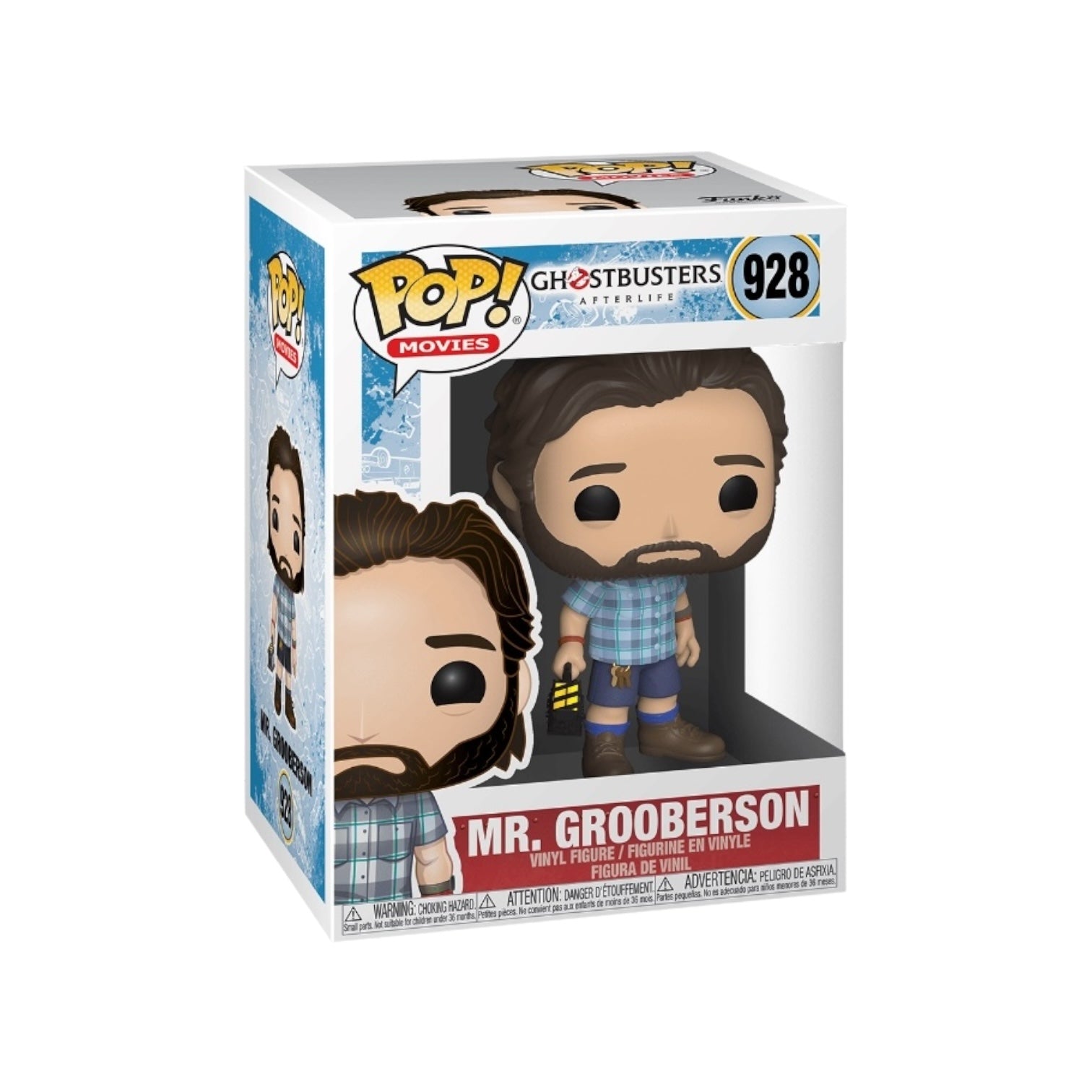 Mr. Grooberson Funko Pop! from Ghostbusters: Afterlife, featuring detailed sculpting and bright colors in a collectible format.