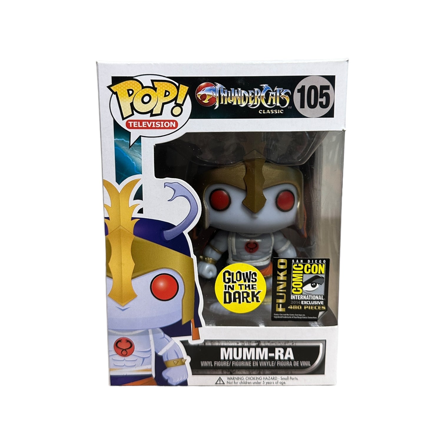 Mumm-Ra #105 Funko Pop! from Thundercats, glows in the dark, SDCC 2014 exclusive, LE480 pcs, rated 8.5/10 condition.