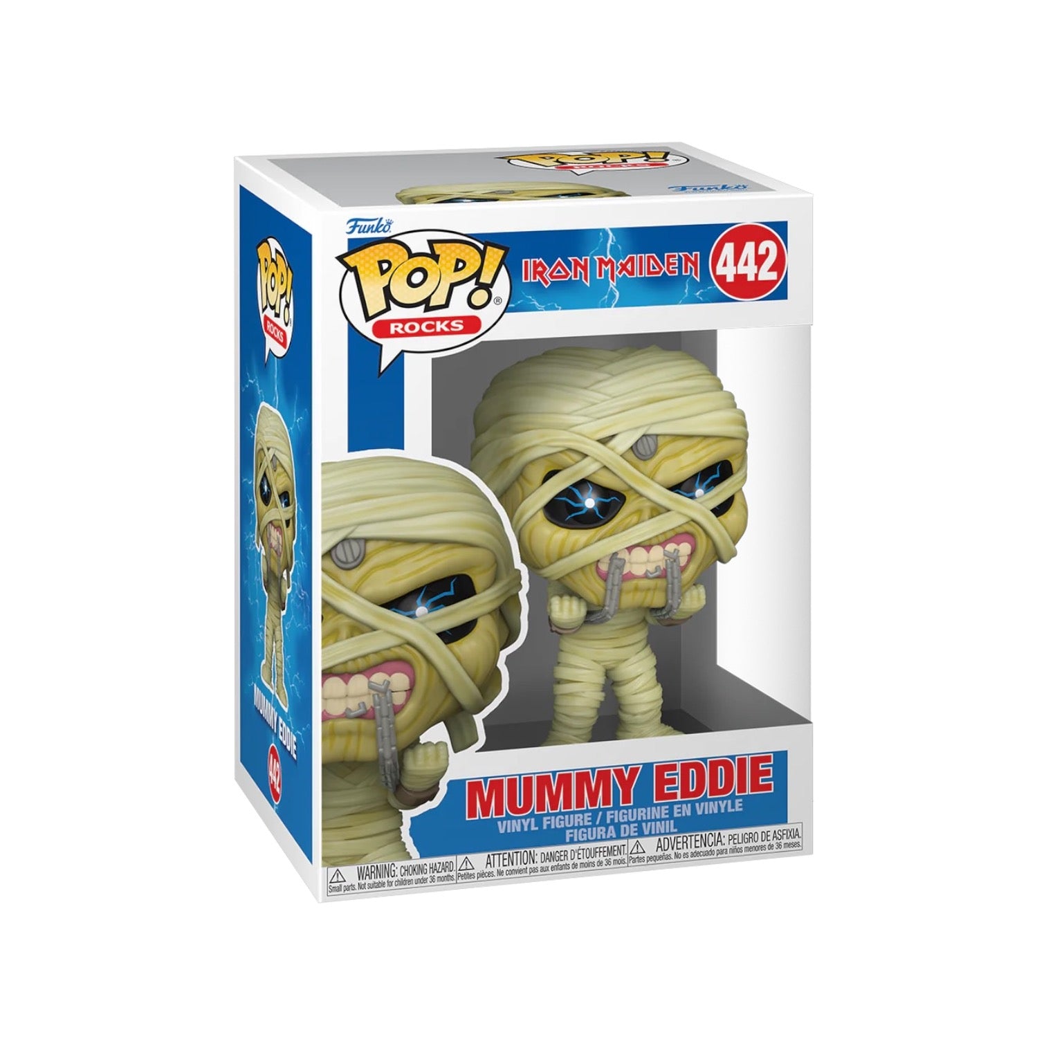 Mummy Eddie #442 Funko Pop! inspired by Iron Maiden, showcasing intricate details, arriving soon.