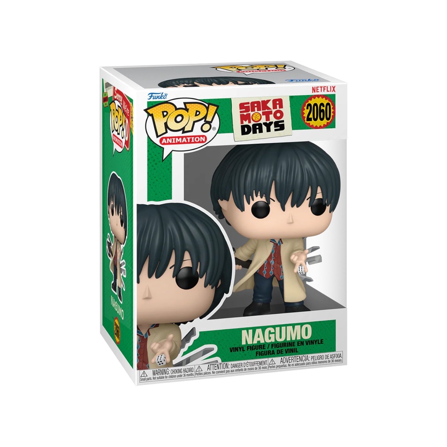 Funko Pop! vinyl figure packaging for Saka Moto Days with Nagumo character on a white background