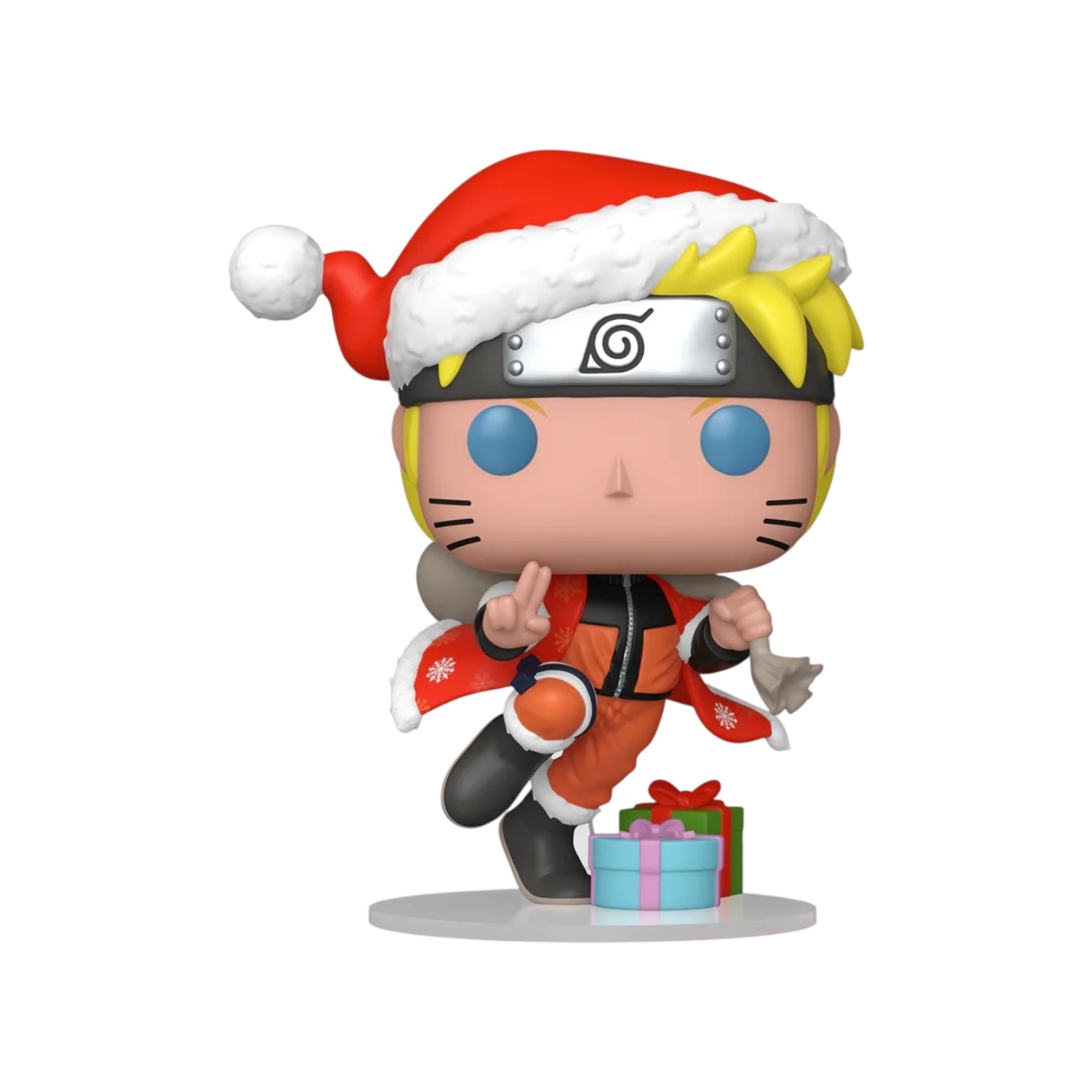 Funko Pop! vinyl figure of a character in a Santa outfit with gifts on a white background