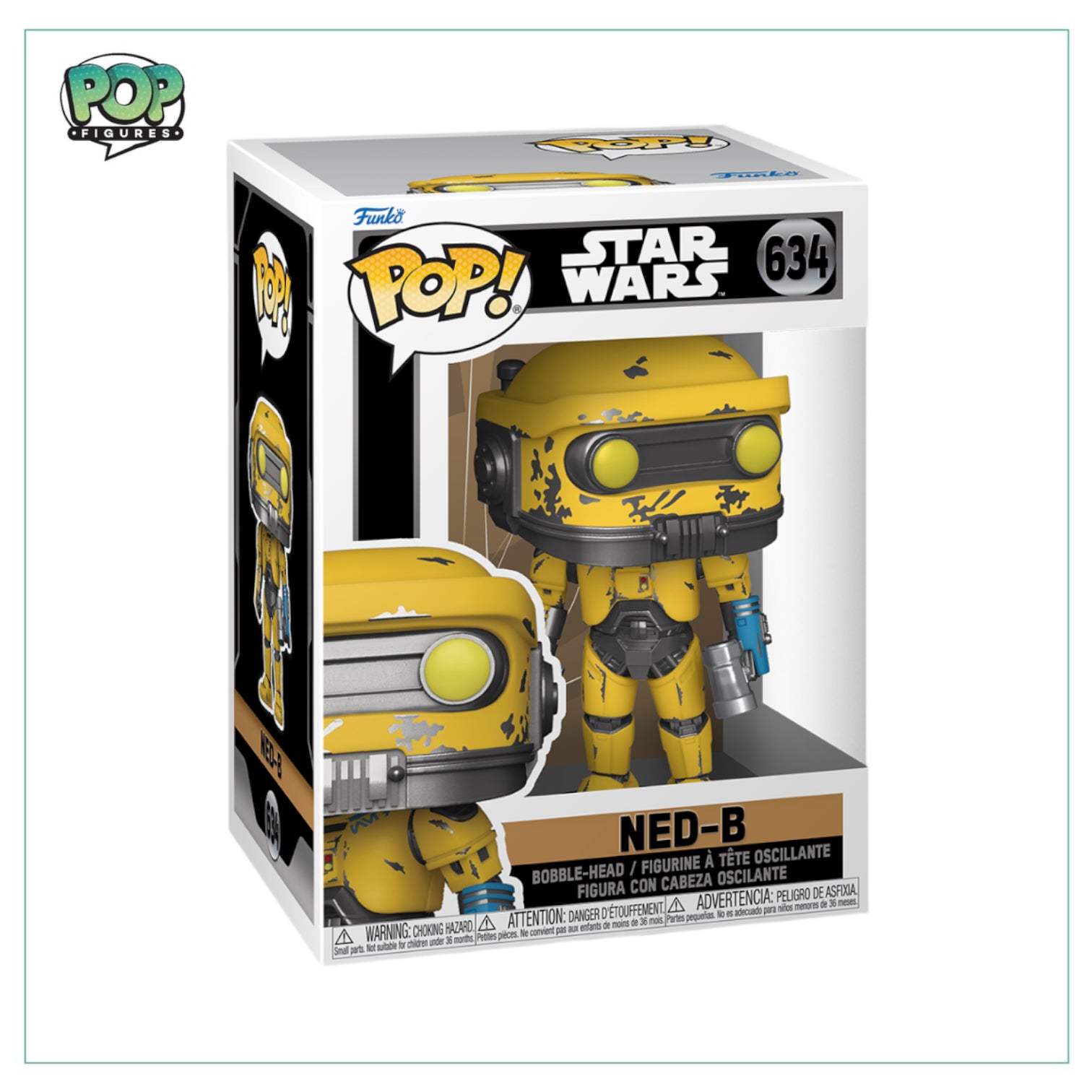 Ned-B #634 Funko Pop! from Star Wars: Obi-Wan Kenobi, showcasing the character with intricate details and bright colors.