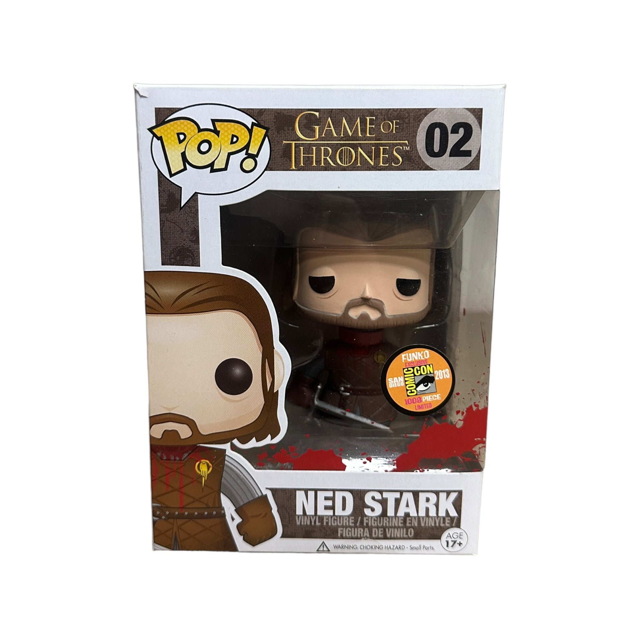 Funko Pop! of headless Ned Stark from Game of Thrones, SDCC 2013 exclusive, limited to 1008 pieces, condition 7.5/10.