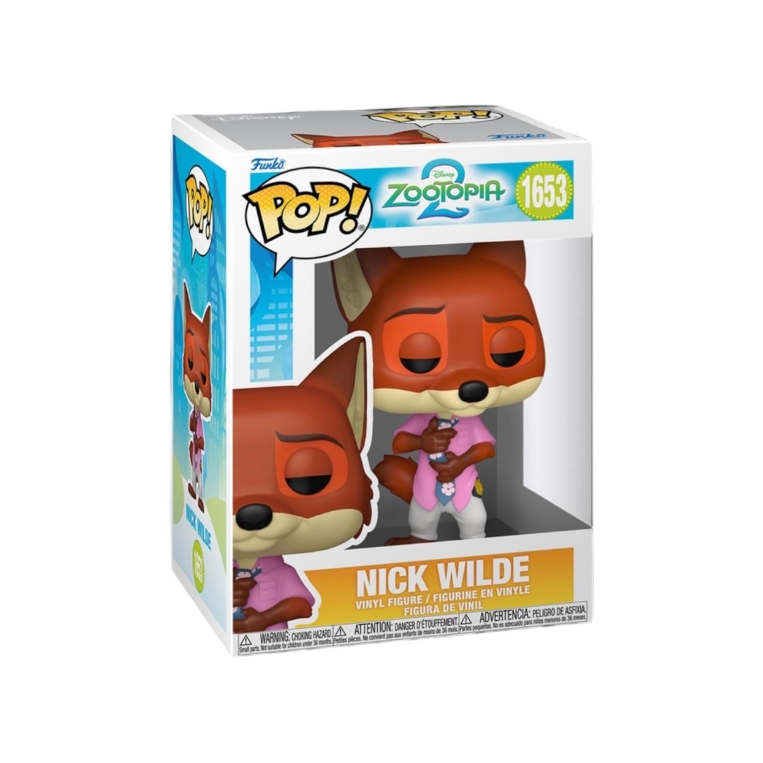 Funko Pop! vinyl figure packaging of Nick Wilde from Zootopia 2 on a white background