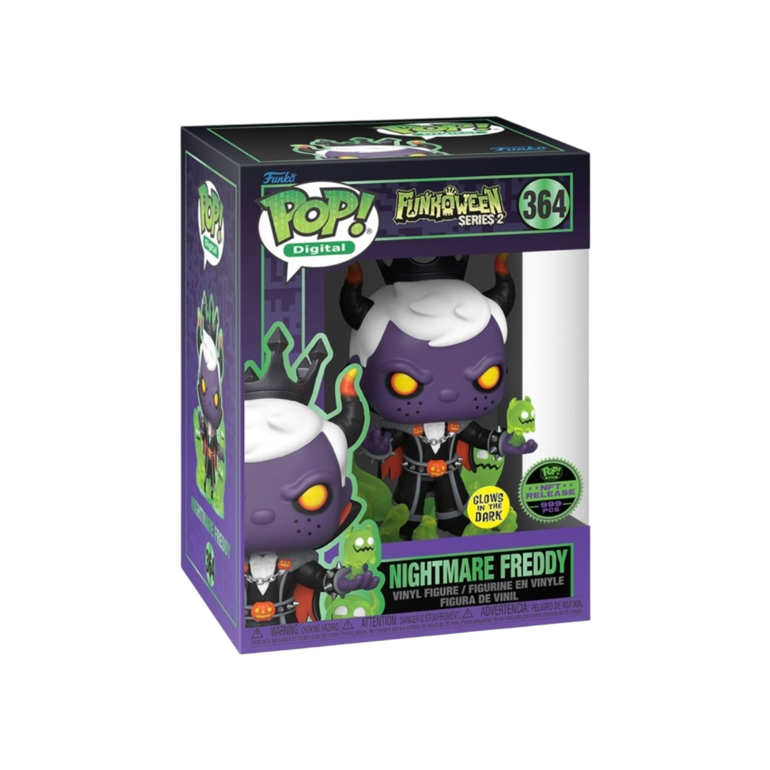 Nightmare Freddy #364 (Glows in the Dark) Funko Pop! - Funkoween Series 2 - NFT Release Exclusive LE999 Pcs Box