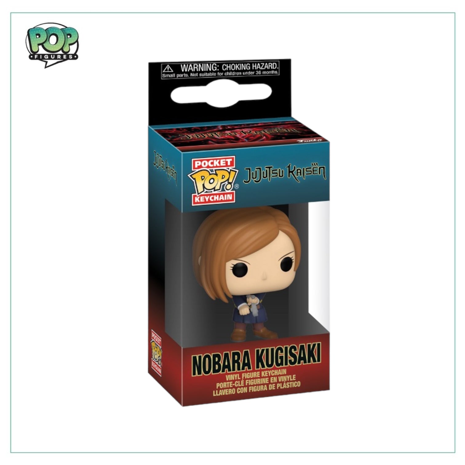 Pocket Pop! keychain of Nobara Kugisaki from Jujutsu Kaisen, featuring her signature outfit and determined expression.