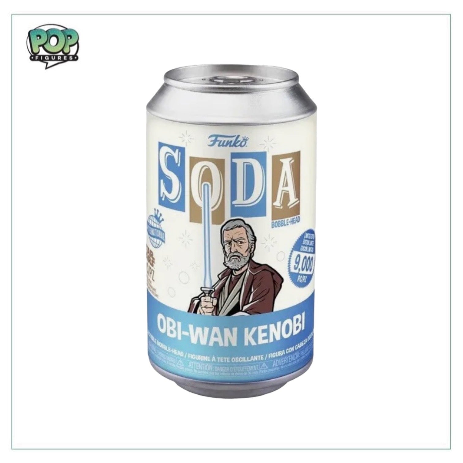 Obi-Wan Kenobi Funko Soda Vinyl Figure from Star Wars, limited edition of 9000, with a chance to get a rare chase version.