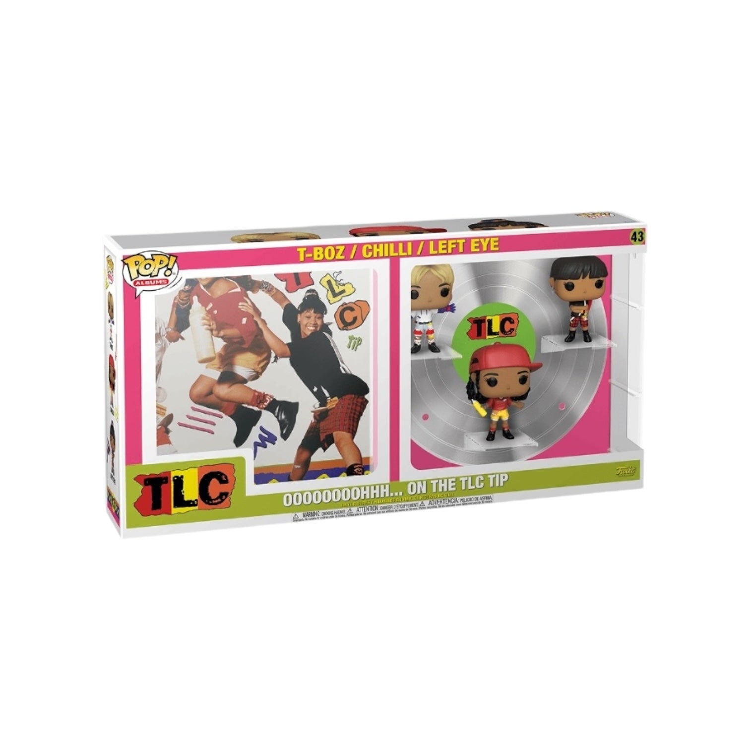TLC #43 Funko Album Pop! displays the beloved music group in a colorful and collectible design, perfect for fans.