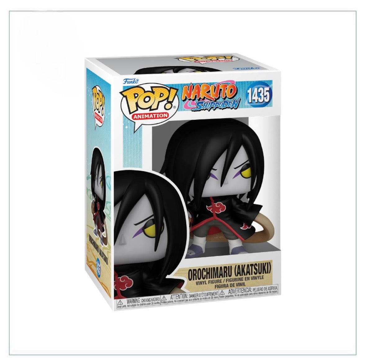 Funko Pop! figure of Orochimaru from Naruto Shippuden, featuring his signature look and Akatsuki cloak.