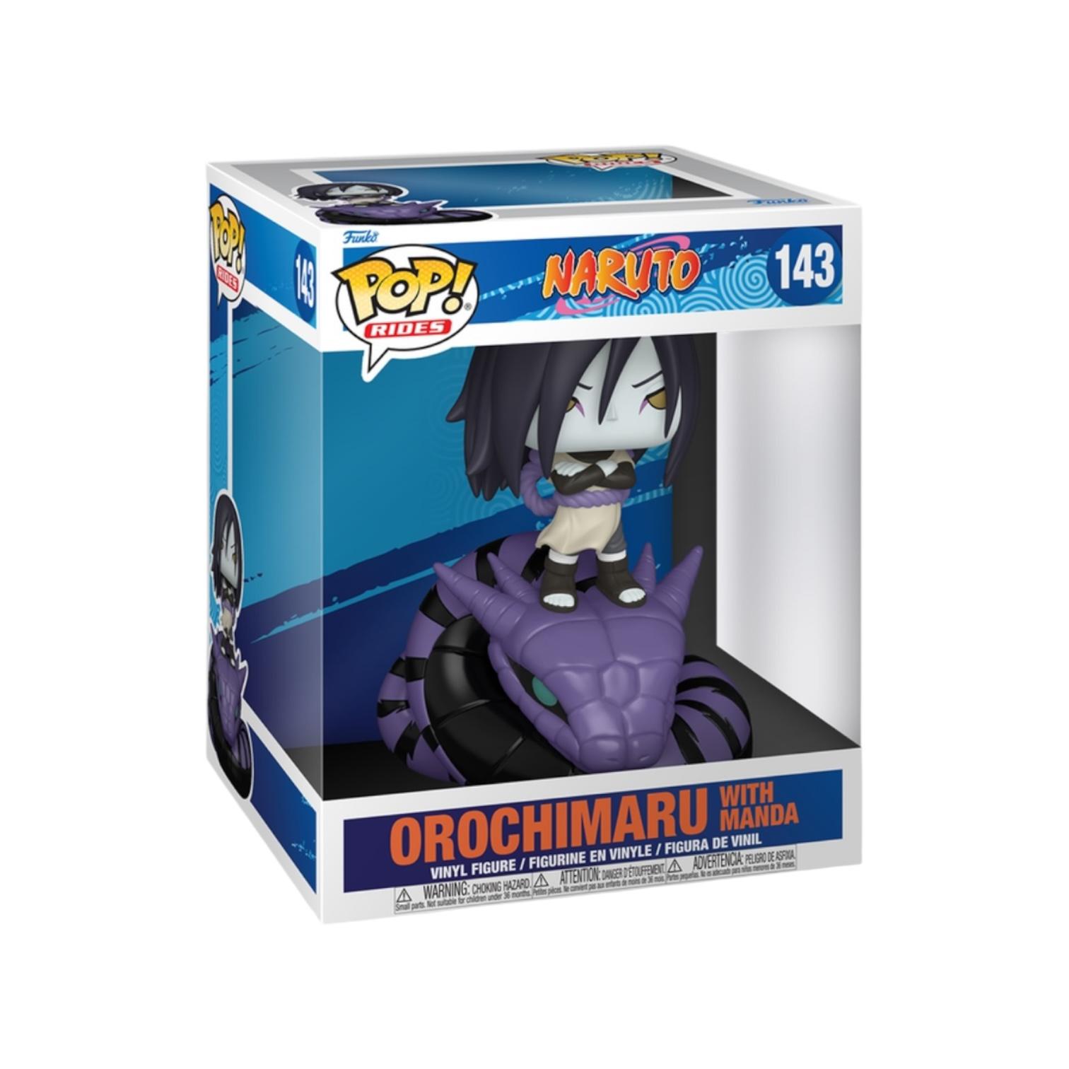 Funko Pop! vinyl figure packaging of Orochimaru with Manda from Naruto, featuring the Funko logo and product number 143.