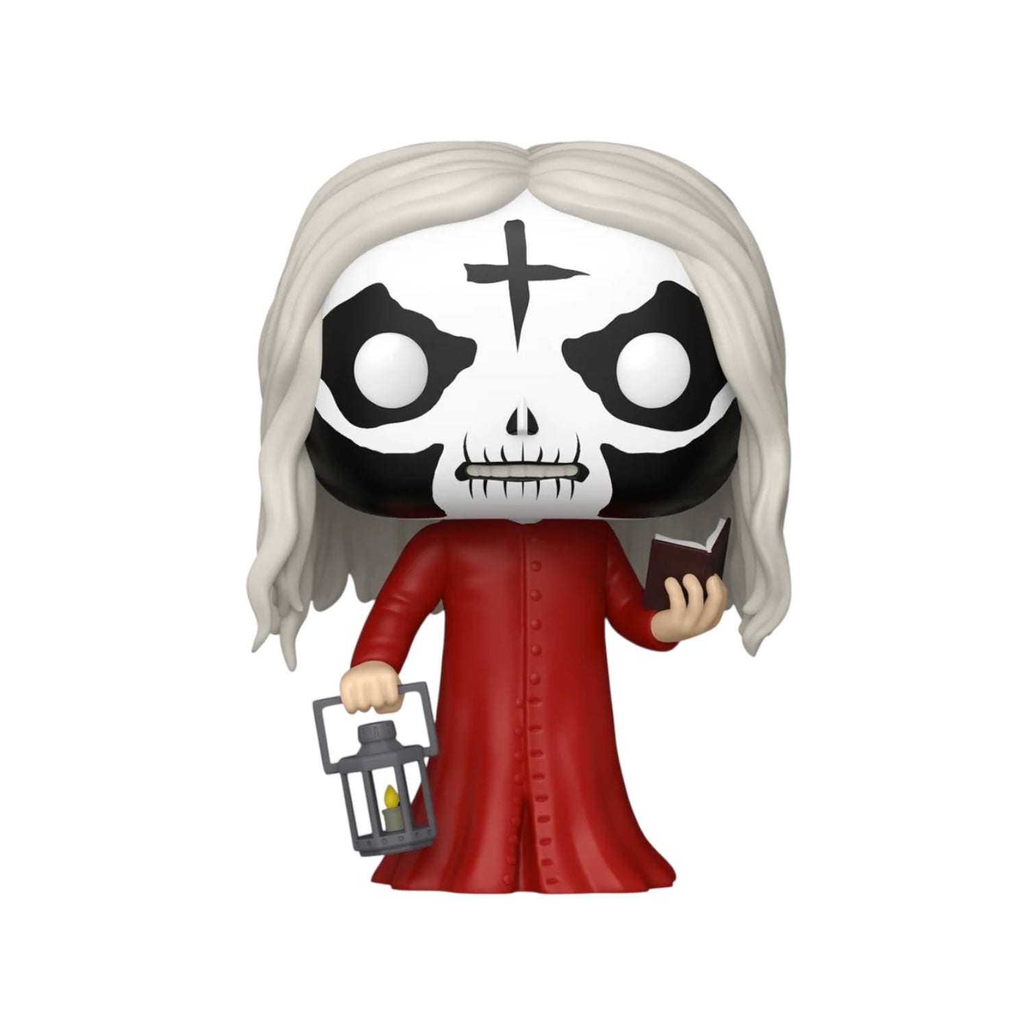 Funko Pop! vinyl figure with a skull design and red outfit on a white background