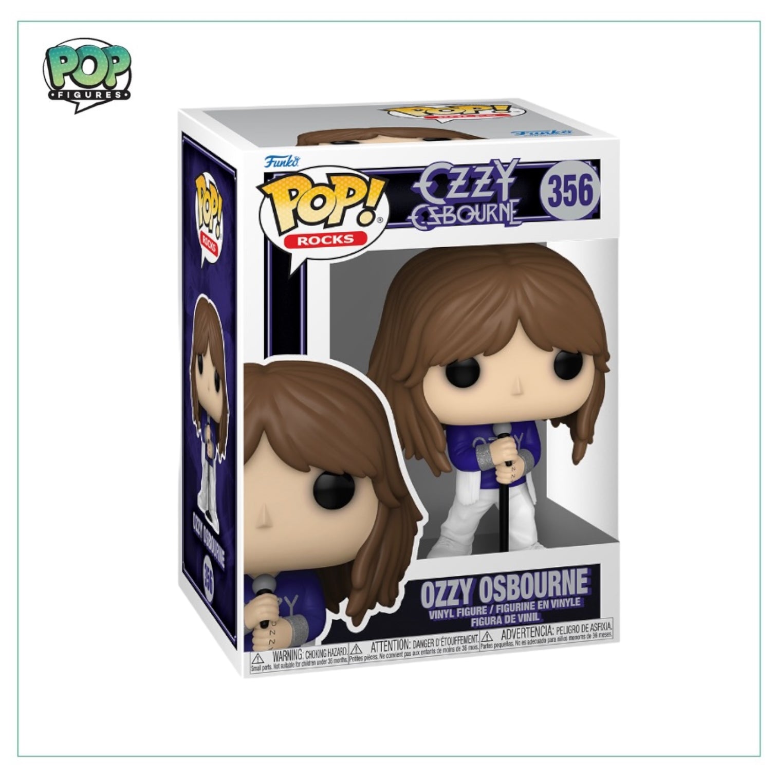 Funko Pop! figure of Ozzy Osbourne #356, depicting the iconic rock musician in a vibrant collectible design.