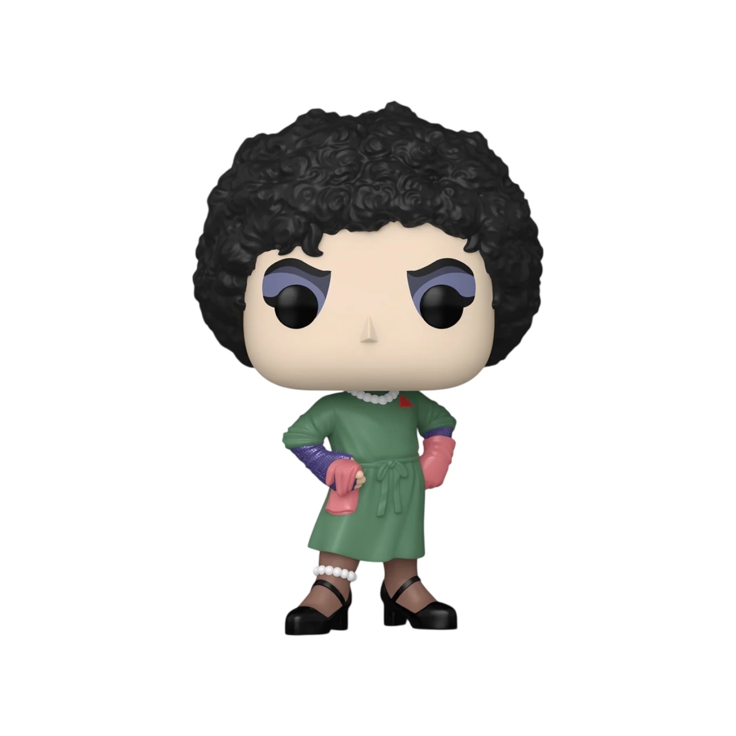 Funko Pop! vinyl figure of a character with curly hair, green dress, and pink shoes on a white background