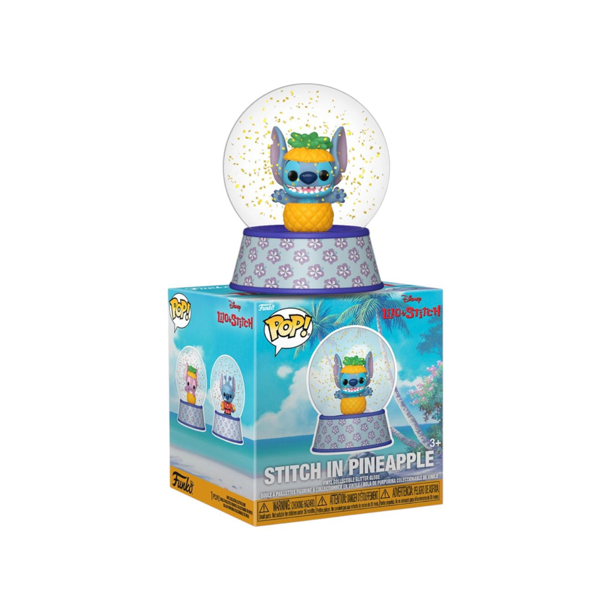 Stitch in Pineapple Mini Glitter Globe - Lilo & Stitch