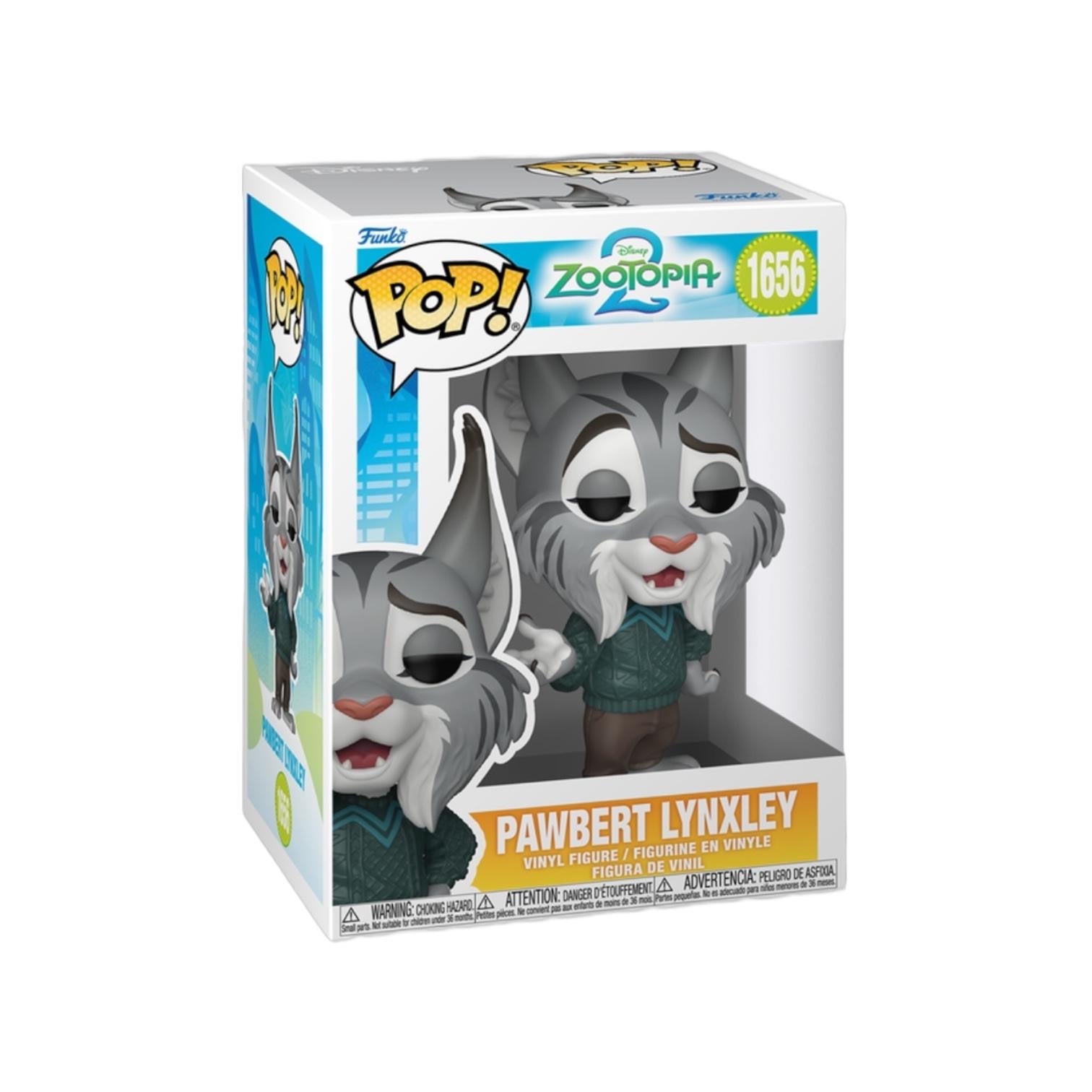 Funko Pop! vinyl figure packaging of Pawbert Lynxley from Zootopia 2 on a white background