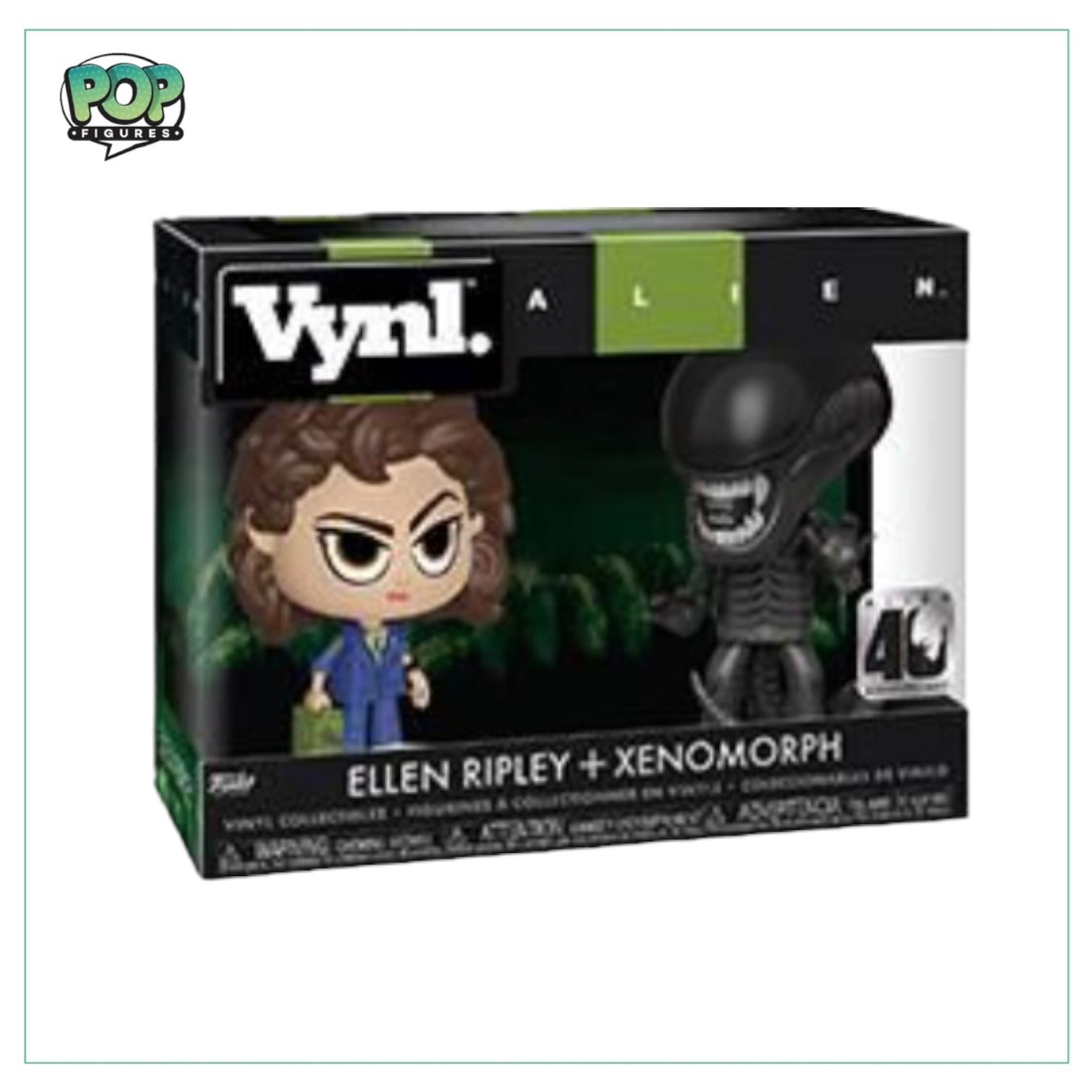 Funko- VYNL 4 2-Pack: Alien 40th: Xenomorph & Ripley w Funko- VYNL 4 2-Pack: Alien 40th: Xenomorph & Ripley w