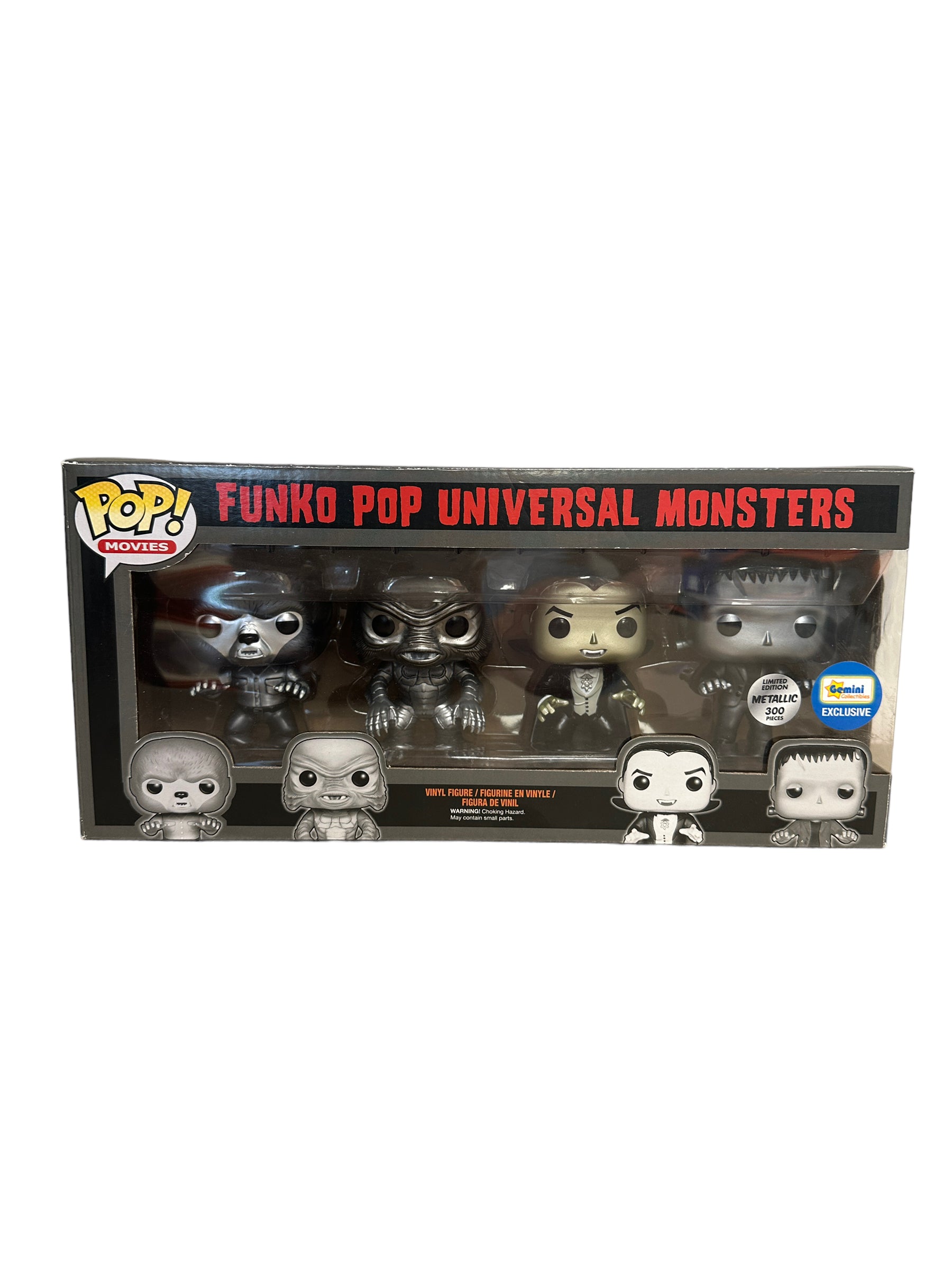 Universal Monsters 4 Pack (Metallic) Funko Pop! - Gemini Collectibles Exclusive LE300 Pcs - Condition 7.5/10