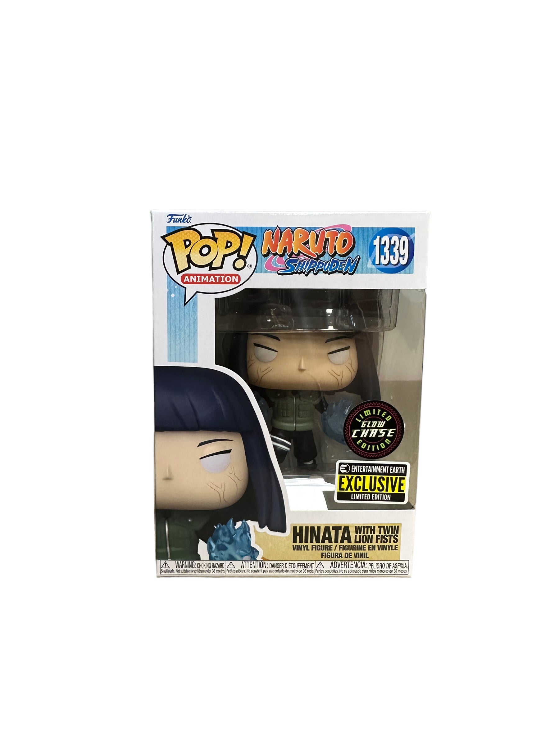 Hinata with Twin Lion Fists #1339 (Glow Chase) Funko Pop! - Naruto Shippuden - Entertainment Earth Exclusive - Condition 8/10