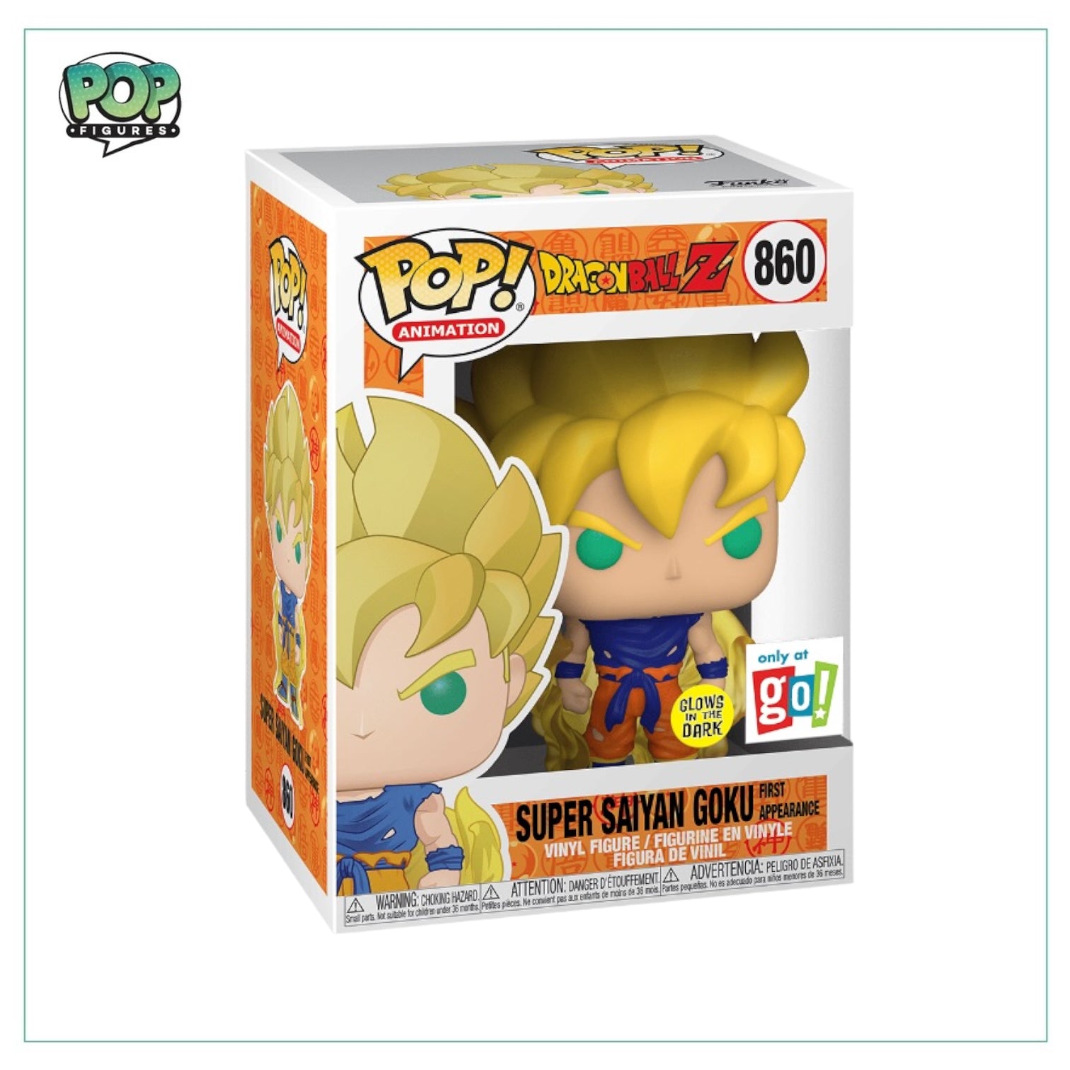 Super Saiyan Goku (First Appearance #860 (Glows in the dark) Funko Pop! - Dragon Ball Z - Only at Go! - Condition 9/10