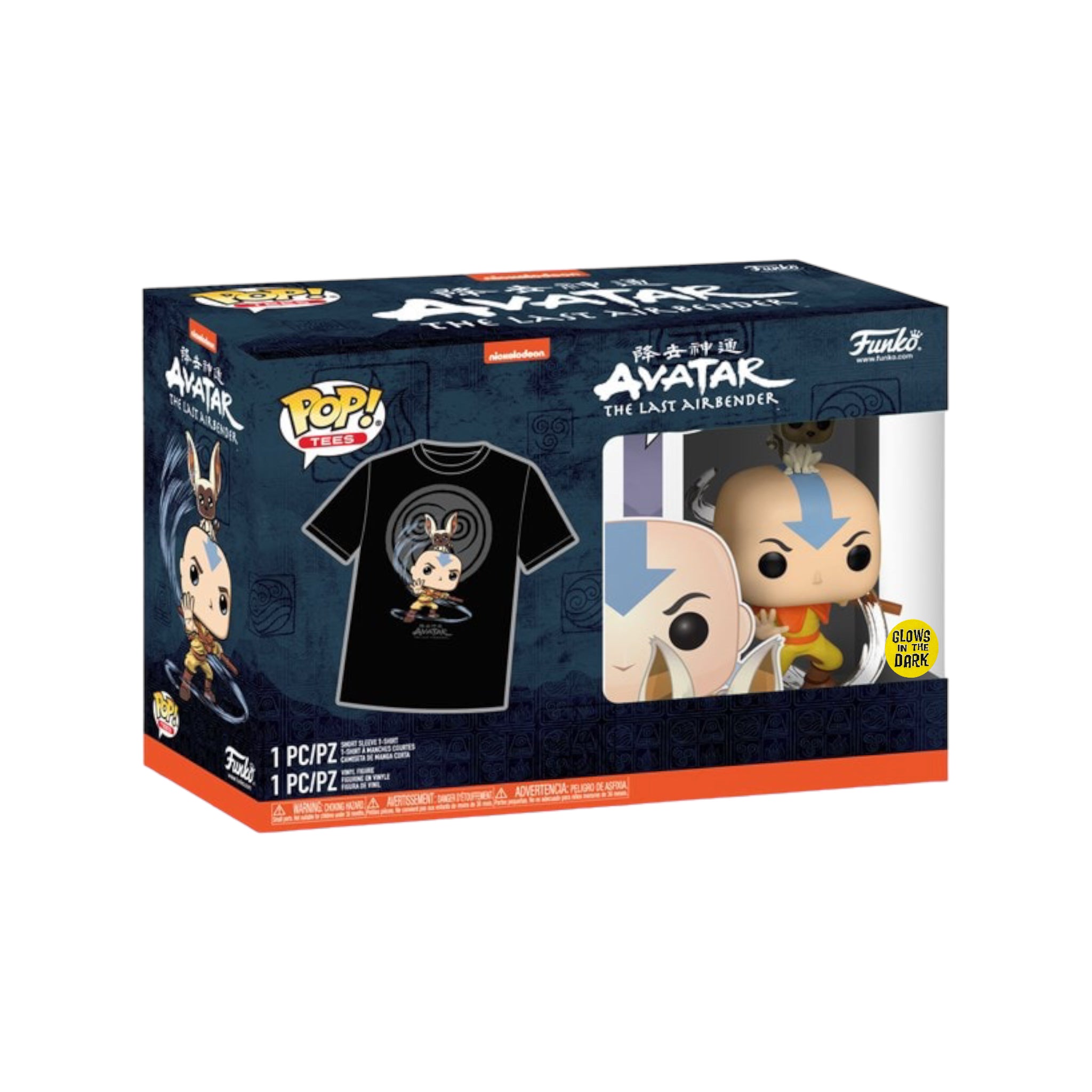 POP! & Tee: Avatar: The Last Airbender - Aang with Mono (Glows in the Dark)