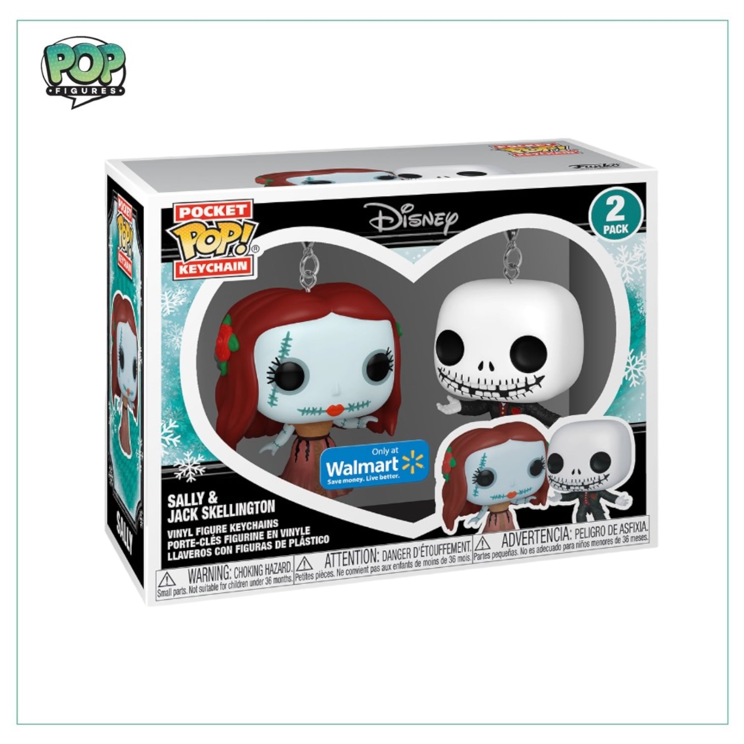 Sally & Jack Skellington Funko Pocket Pop Keychain - Nightmare Before Christmas